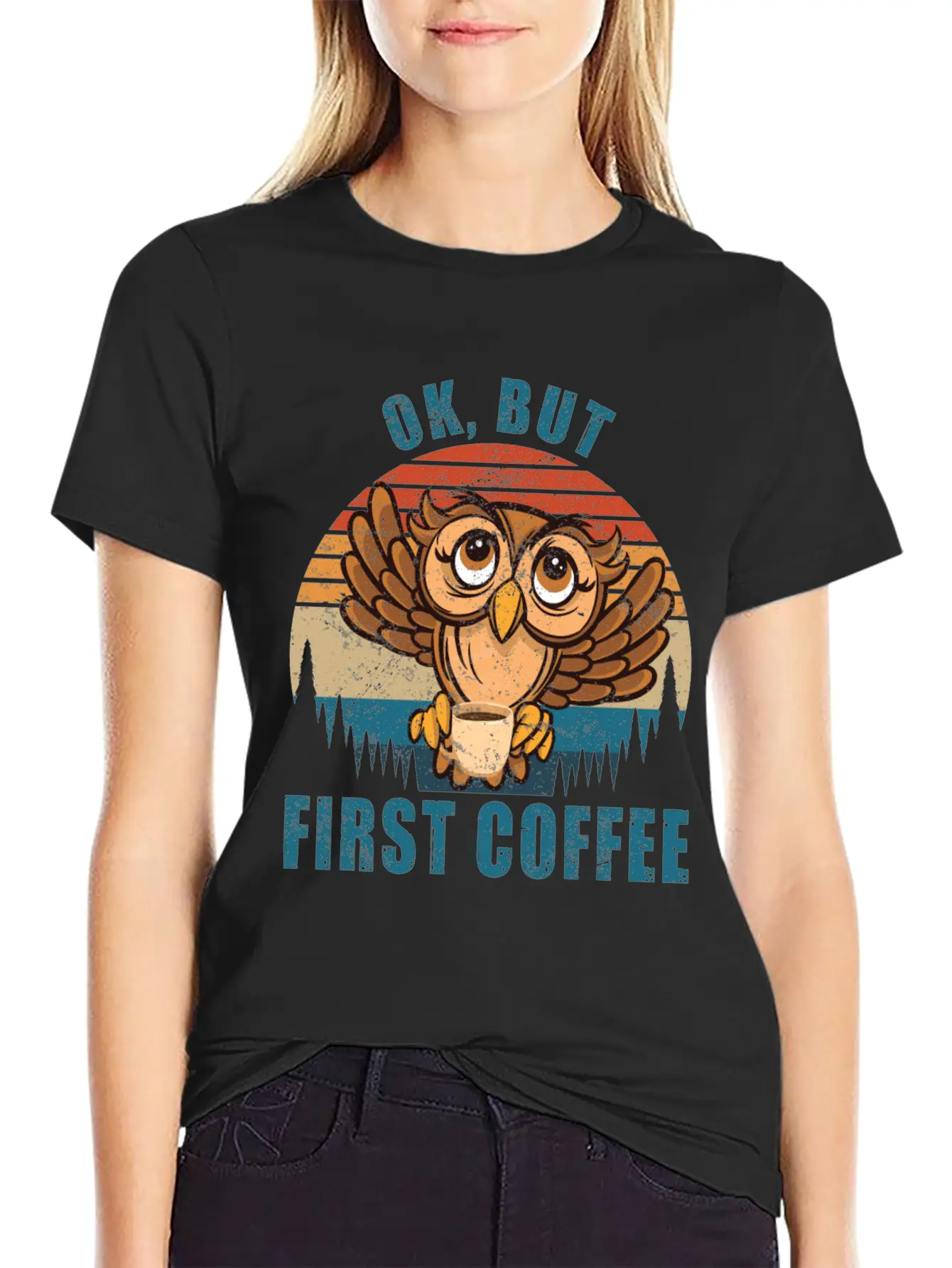 Ok But First Coffee Funny Timeless Short Sleeve Tee – Comfy And Minimalist Design