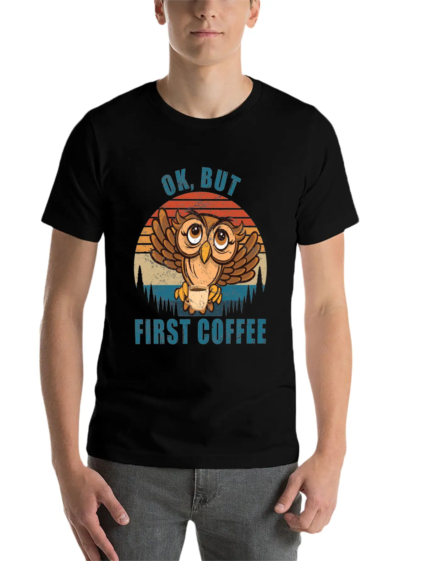 Ok But First Coffee Funny Timeless Short Sleeve Tee – Comfy And Minimalist Design