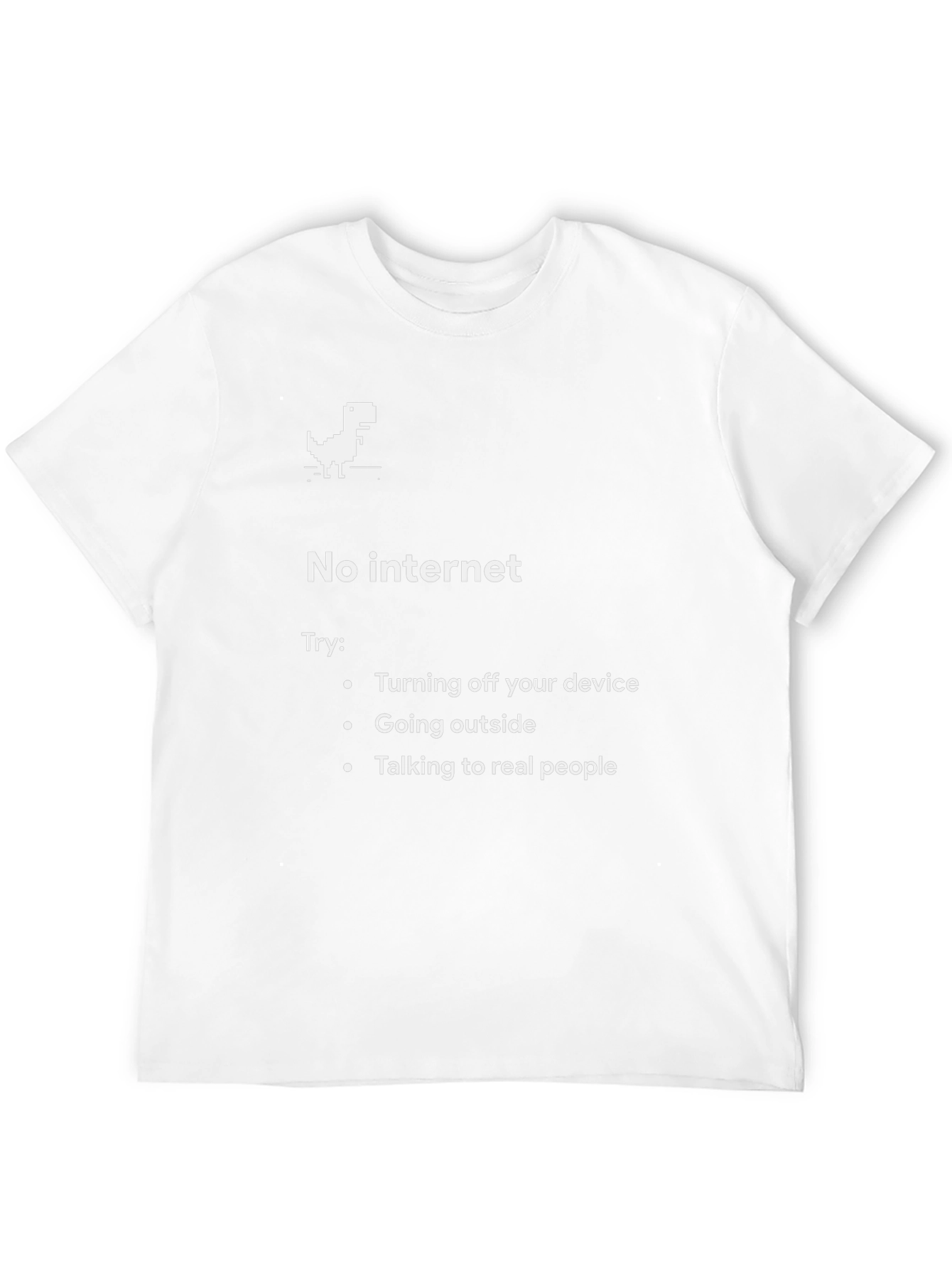 No Internet Dinosaur T-Shirt - Funny Offline Mode Tee
