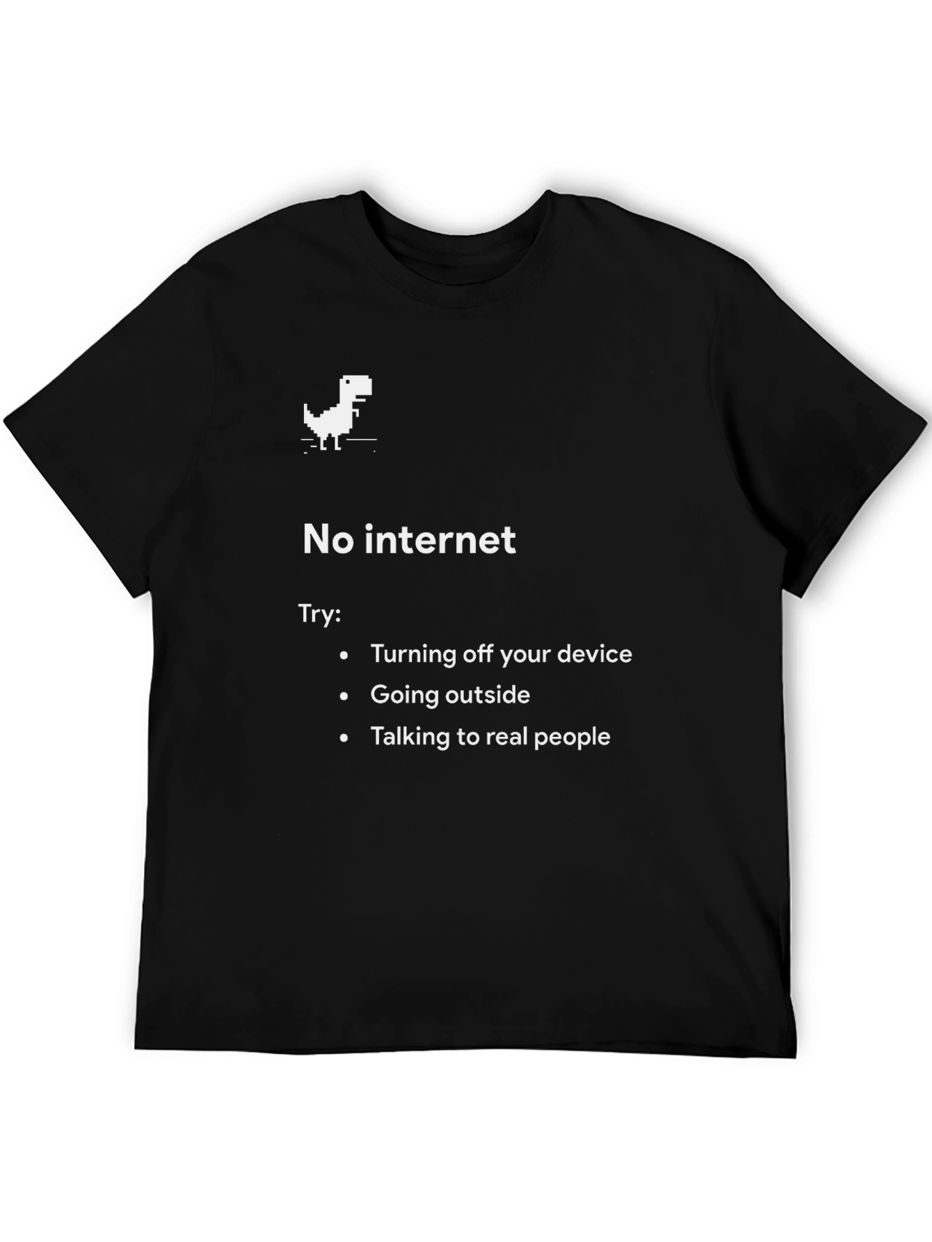 No Internet Dinosaur T-Shirt - Funny Offline Mode Tee