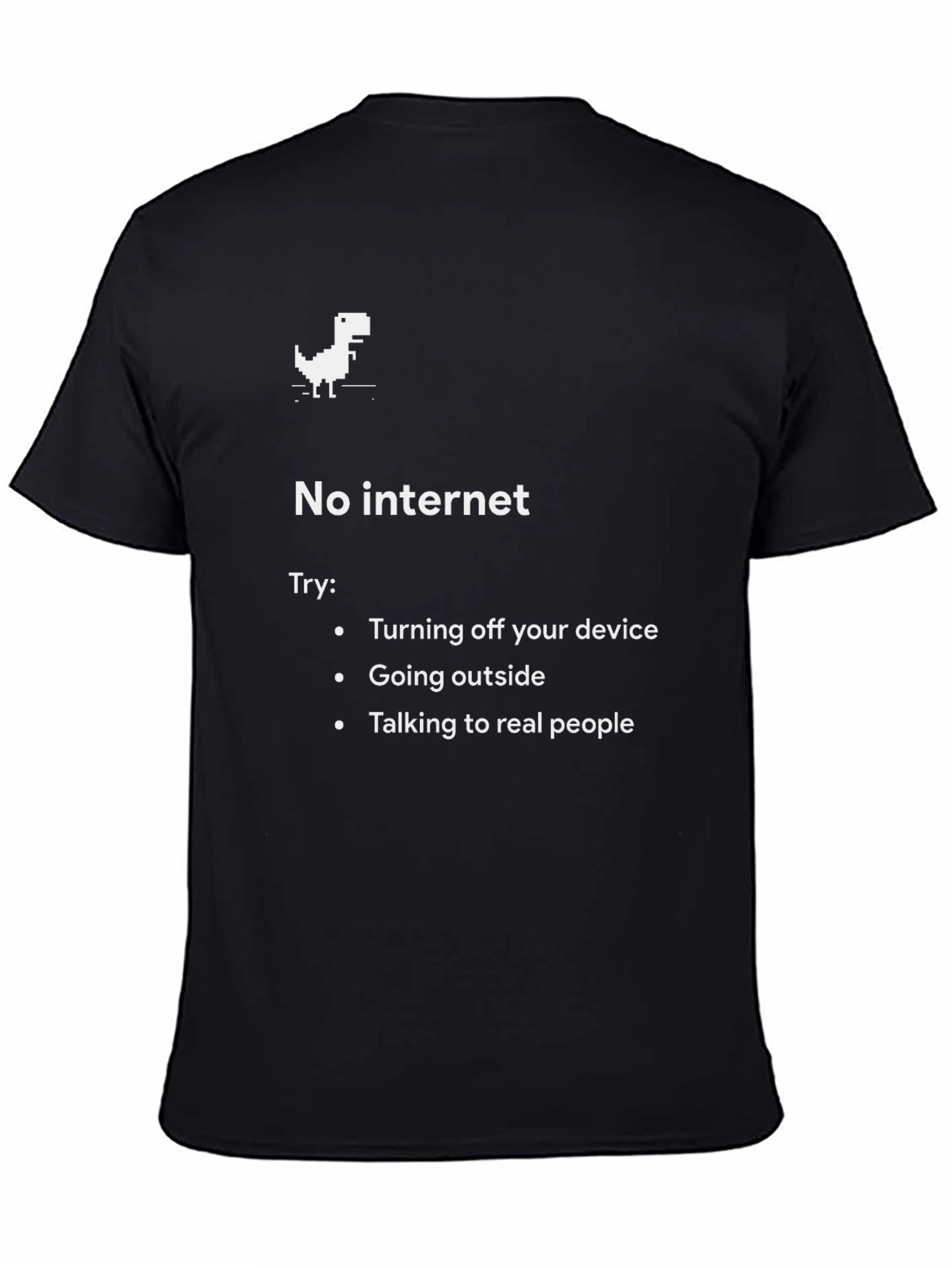 No Internet Dinosaur T-Shirt - Funny Offline Mode Tee