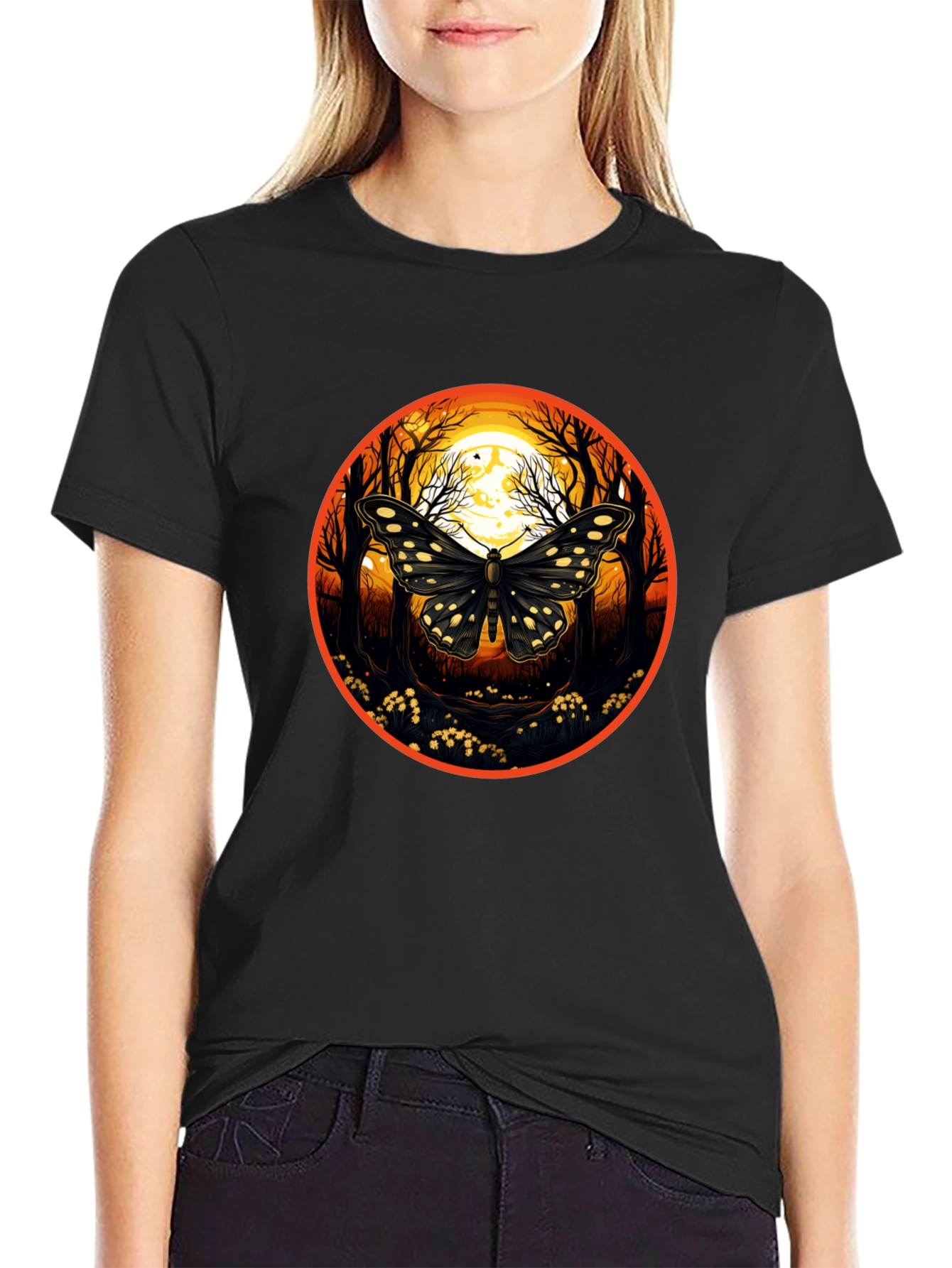 Butterfly Moon T-Shirt - Nature Inspired Graphic Tee