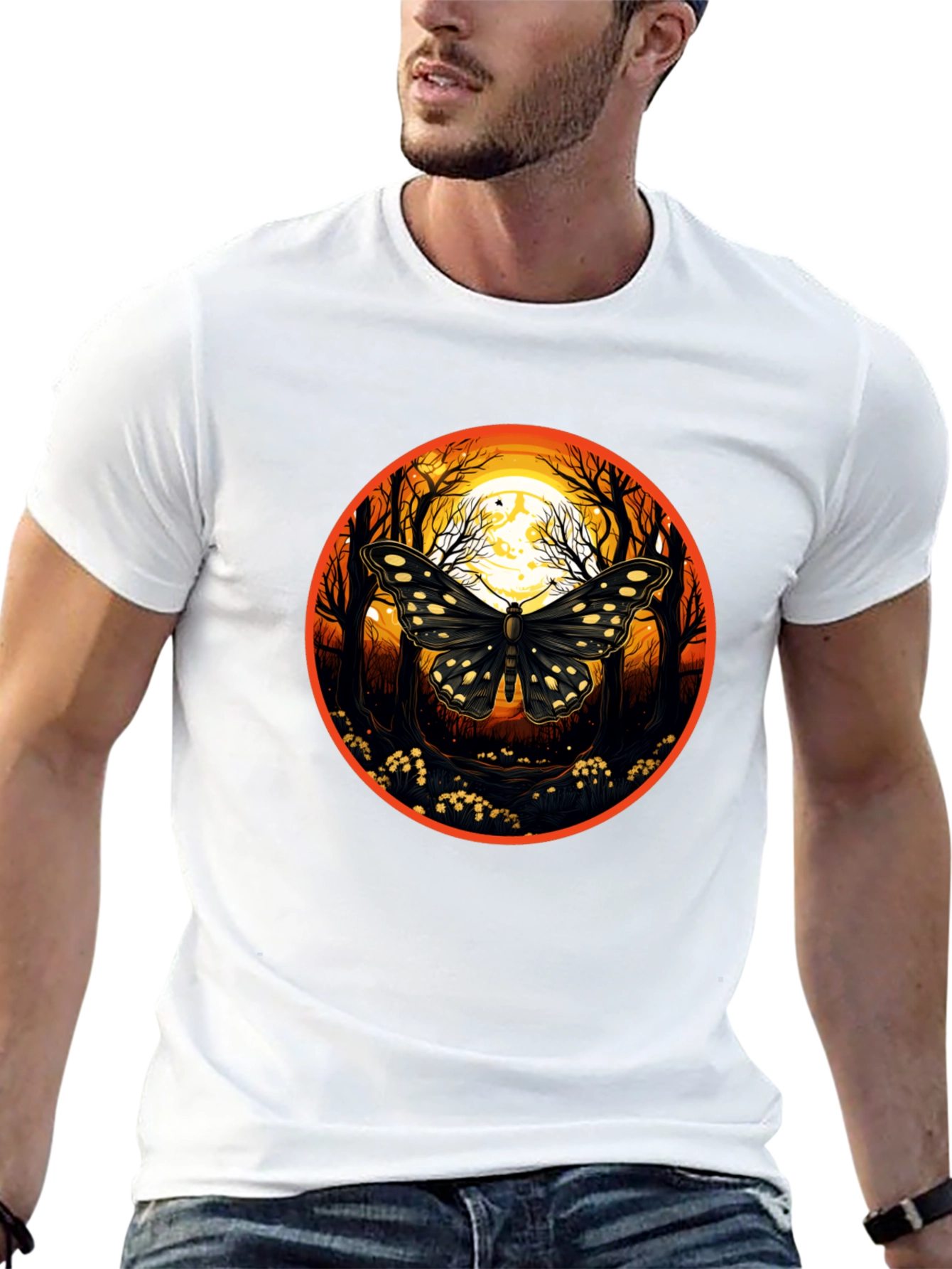 Butterfly Moon T-Shirt - Nature Inspired Graphic Tee