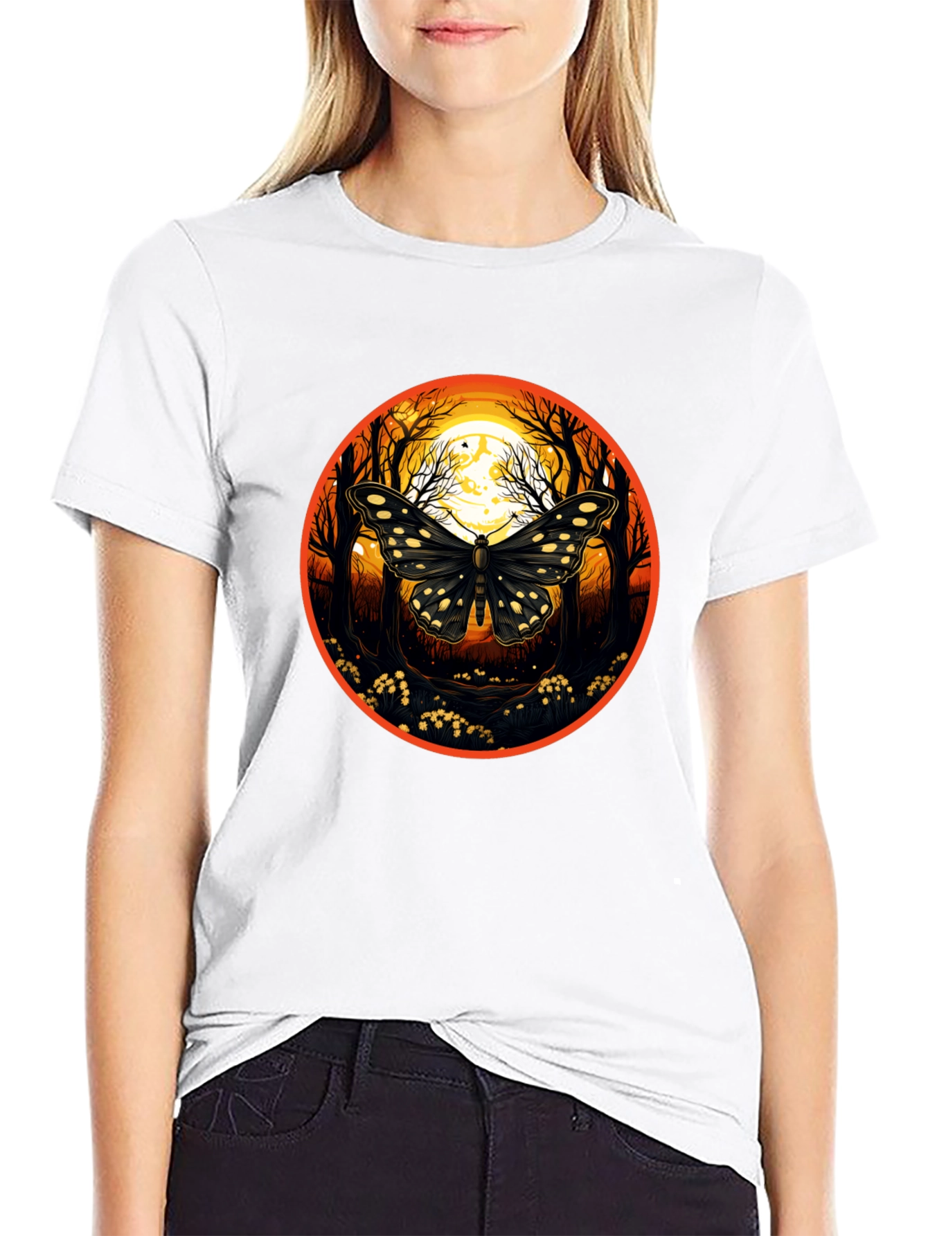 Butterfly Moon T-Shirt - Nature Inspired Graphic Tee