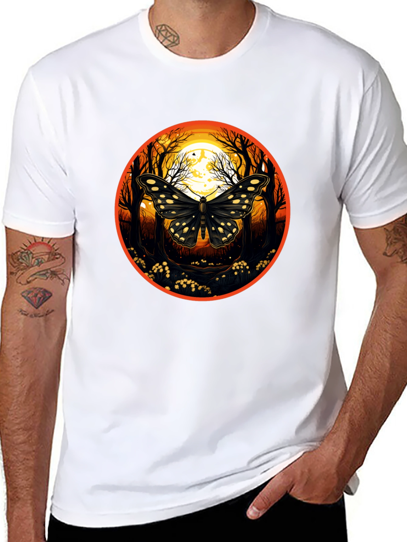 Butterfly Moon T-Shirt - Nature Inspired Graphic Tee