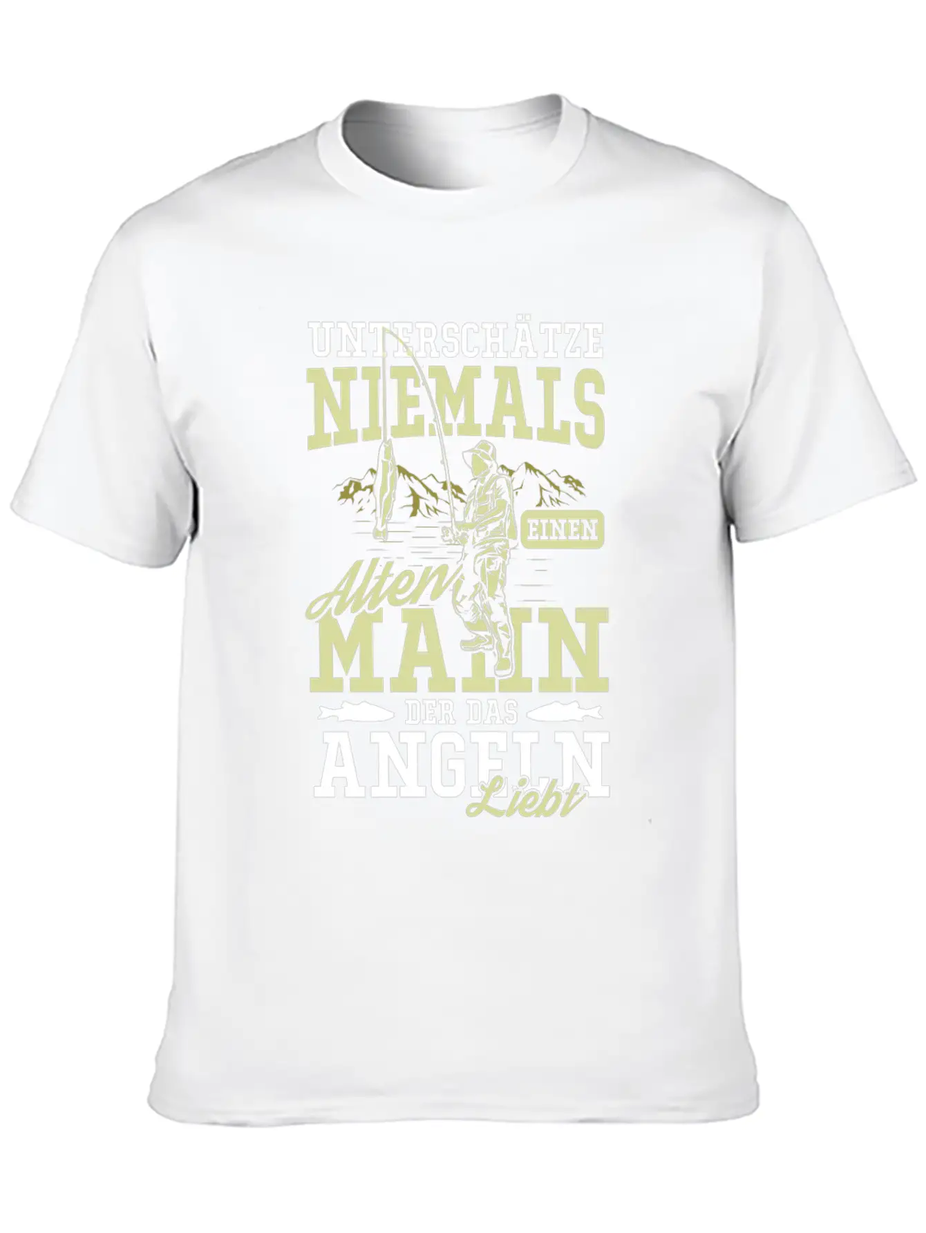 Old Man Fishing Angler Senior Retiree Pension Unisex Short Sleeve Soft Cotton T-Shirt – Casual Everyday Wear
