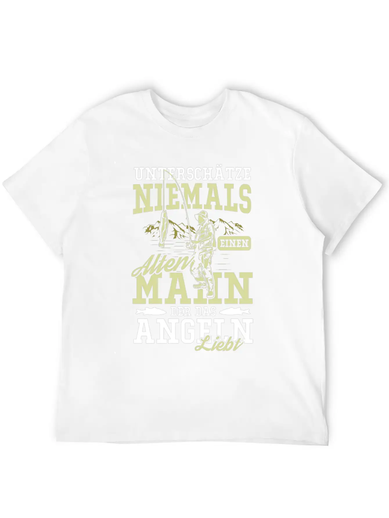 Old Man Fishing Angler Senior Retiree Pension Unisex Short Sleeve Soft Cotton T-Shirt – Casual Everyday Wear