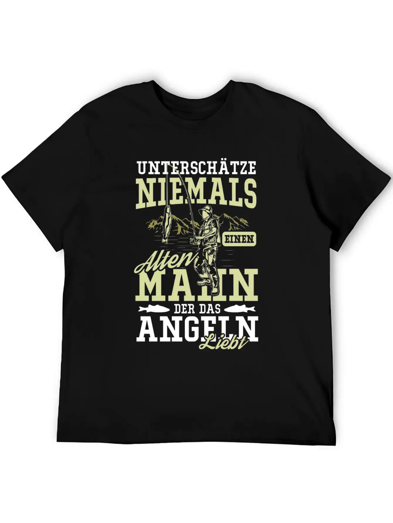 Old Man Fishing Angler Senior Retiree Pension Unisex Short Sleeve Soft Cotton T-Shirt – Casual Everyday Wear