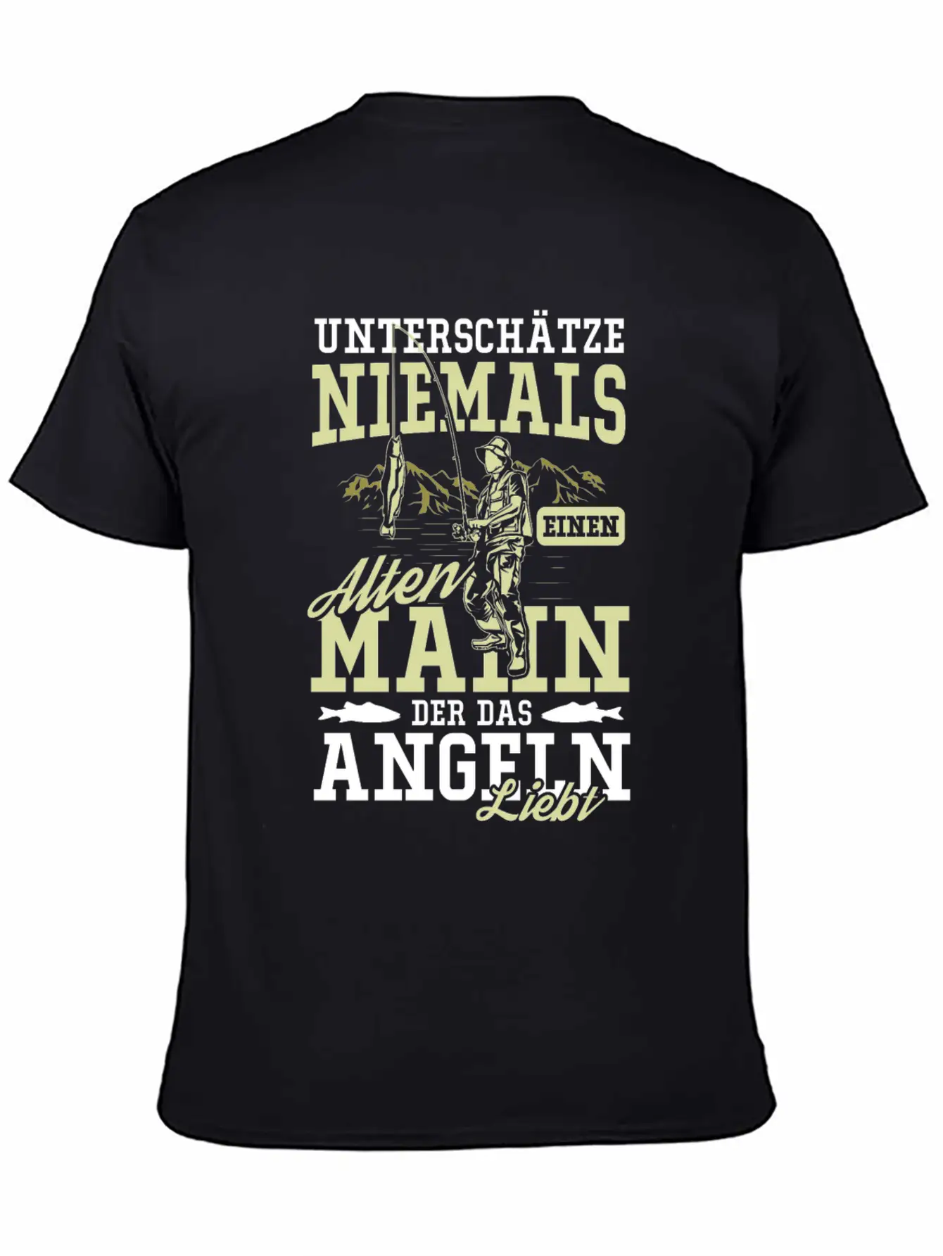 Old Man Fishing Angler Senior Retiree Pension Unisex Short Sleeve Soft Cotton T-Shirt – Casual Everyday Wear