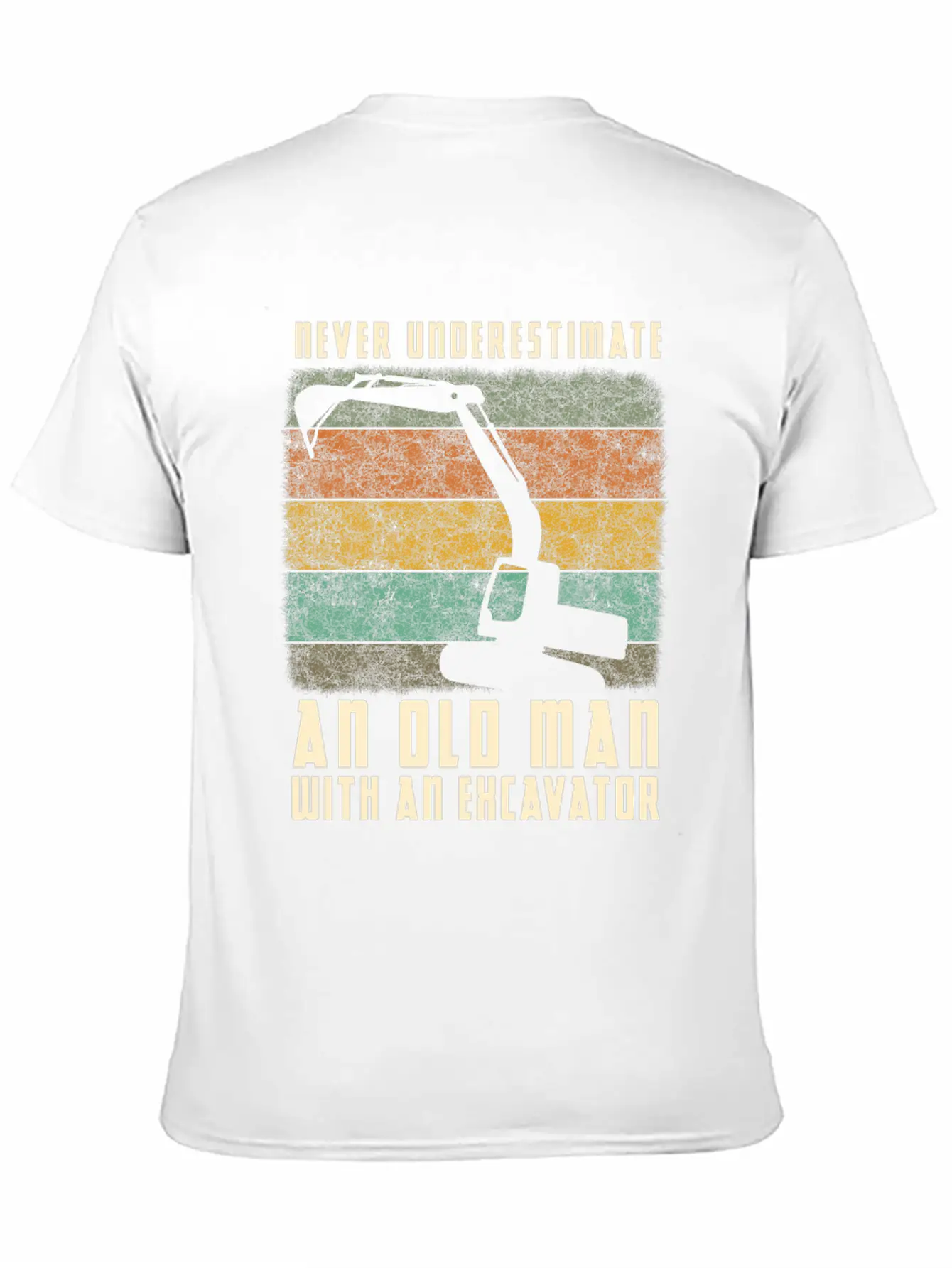 Old Man With An Excavator Shadow Timeless Short Sleeve Tee – Comfy And Minimalist Design