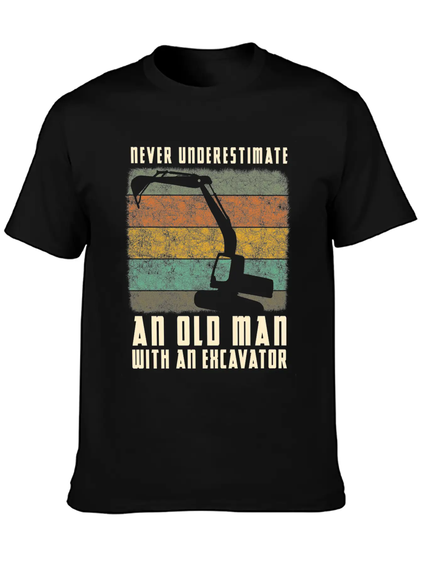 Old Man With An Excavator Shadow Timeless Short Sleeve Tee – Comfy And Minimalist Design
