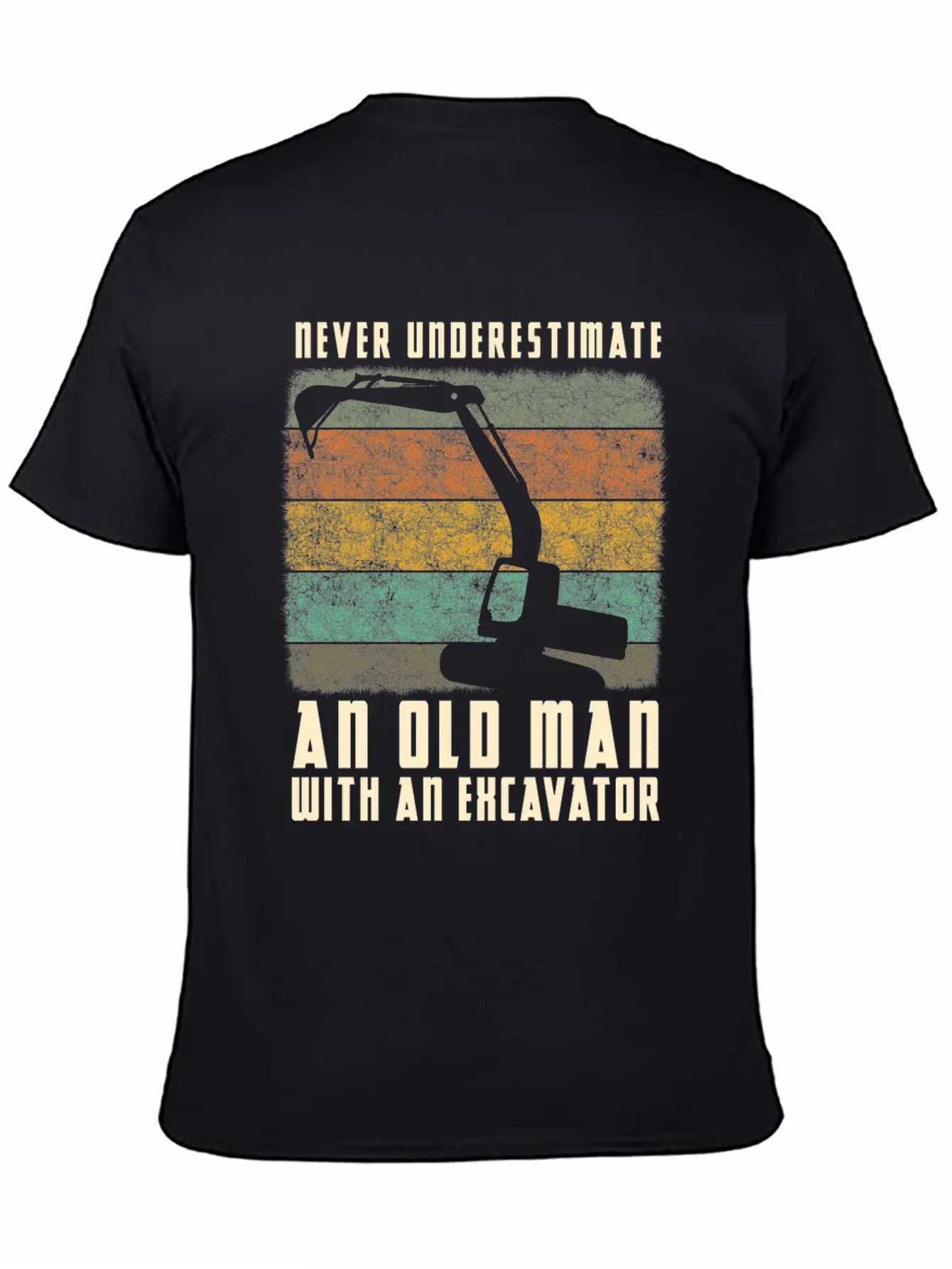 Old Man With An Excavator Shadow Timeless Short Sleeve Tee – Comfy And Minimalist Design