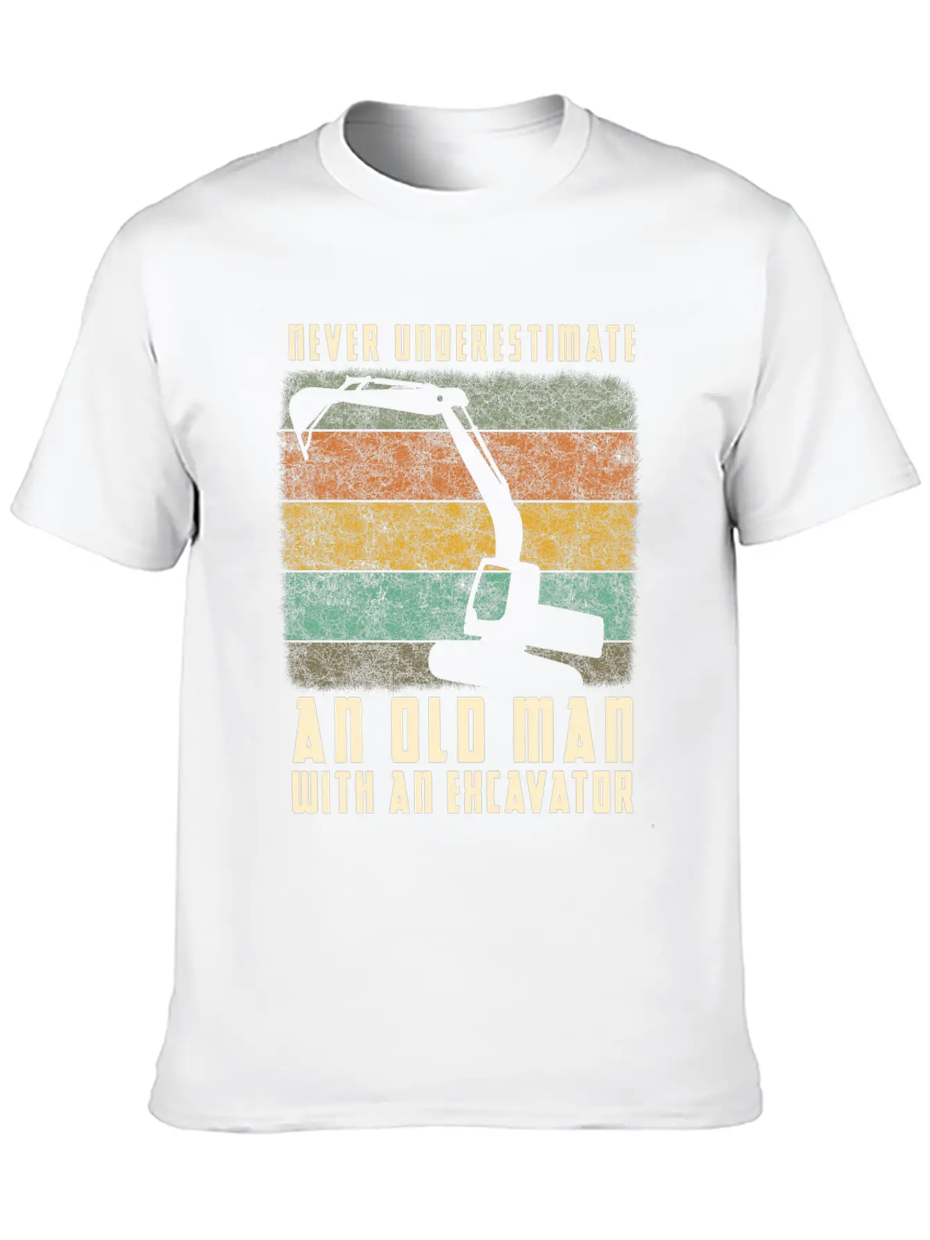 Old Man With An Excavator Shadow Timeless Short Sleeve Tee – Comfy And Minimalist Design
