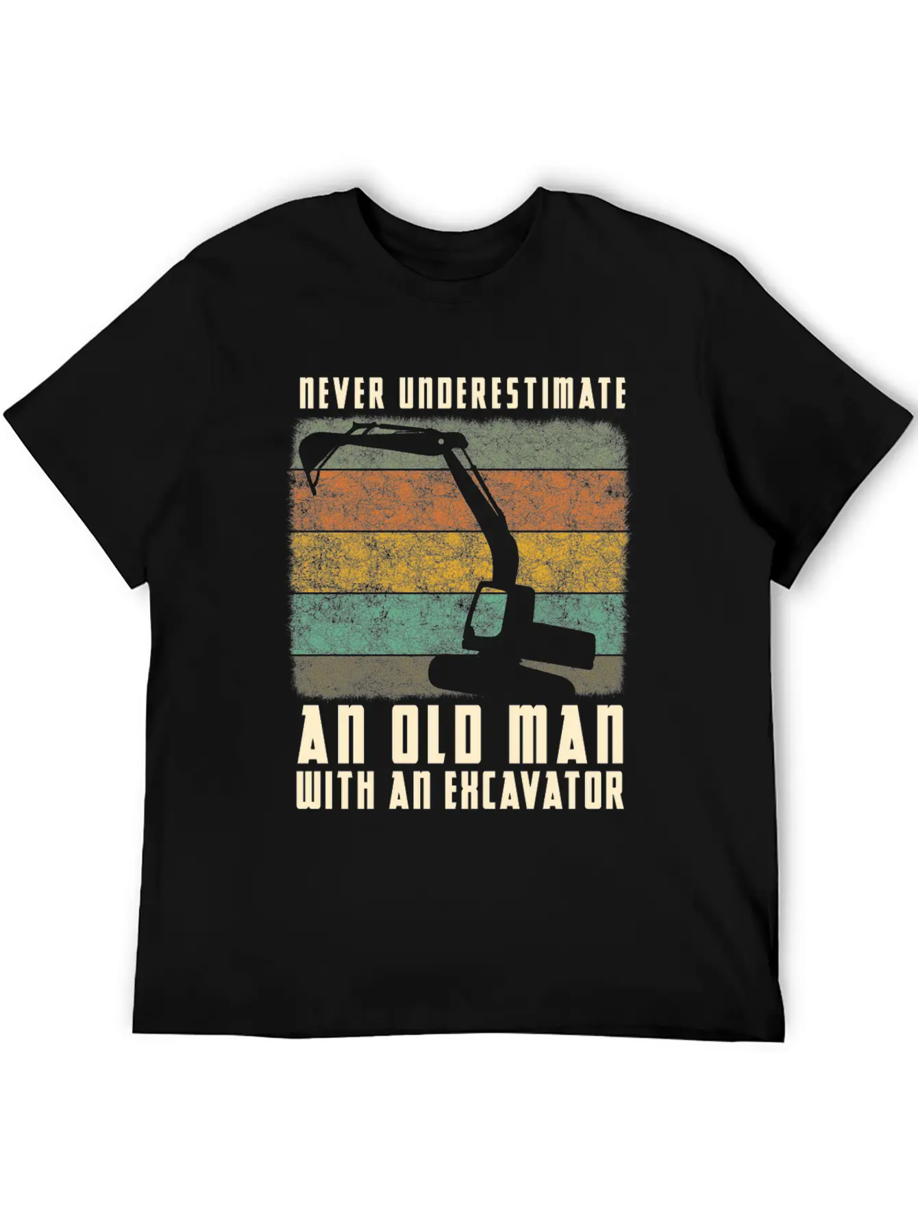 Old Man With An Excavator Shadow Timeless Short Sleeve Tee – Comfy And Minimalist Design