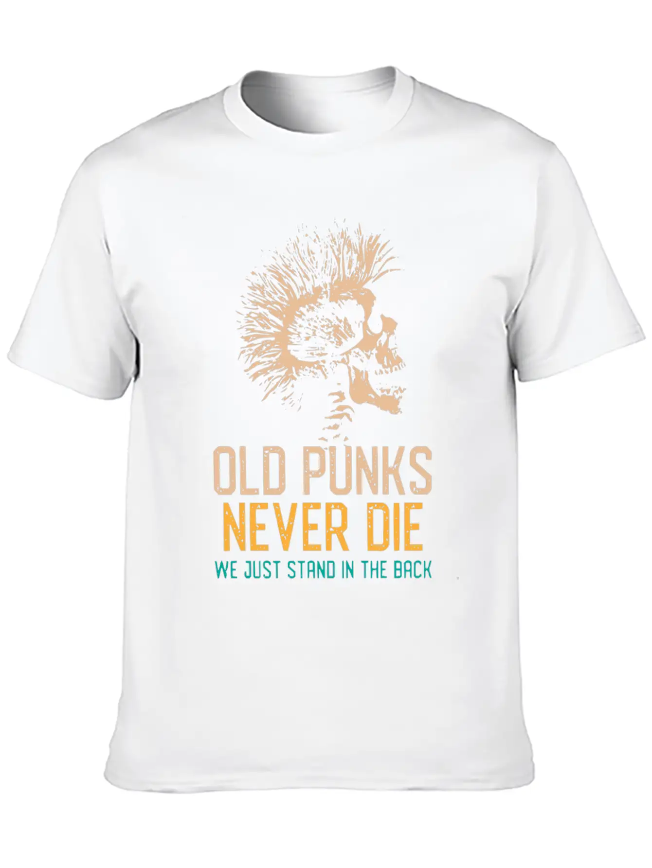 Old Punks Never Die, Punk Music Unisex Short Sleeve Soft Cotton T-Shirt – Casual Everyday Wear