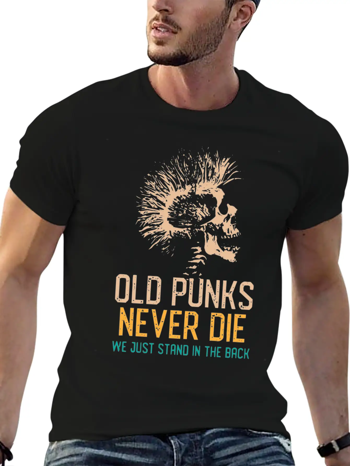 Old Punks Never Die, Punk Music Unisex Short Sleeve Soft Cotton T-Shirt – Casual Everyday Wear