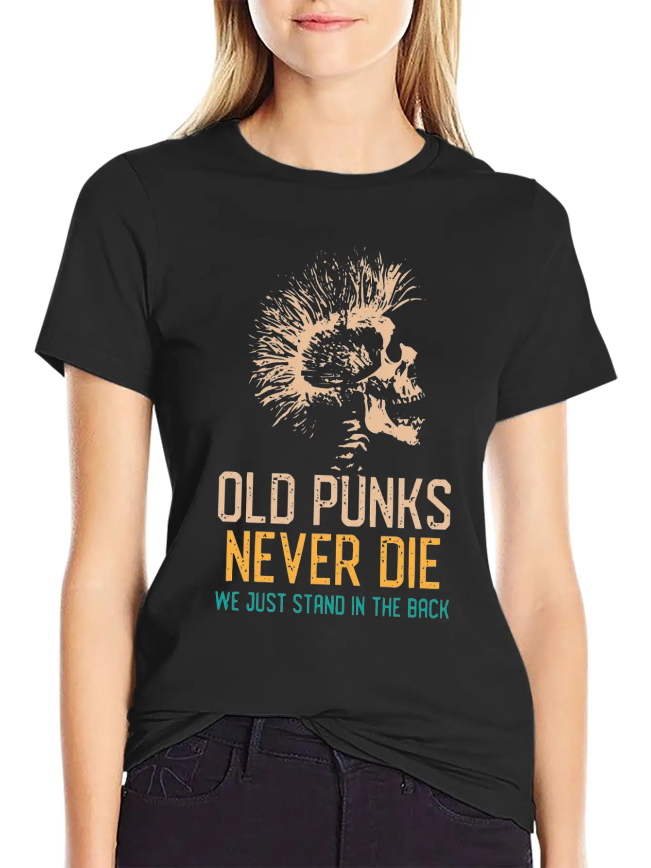 Old Punks Never Die, Punk Music Unisex Short Sleeve Soft Cotton T-Shirt – Casual Everyday Wear