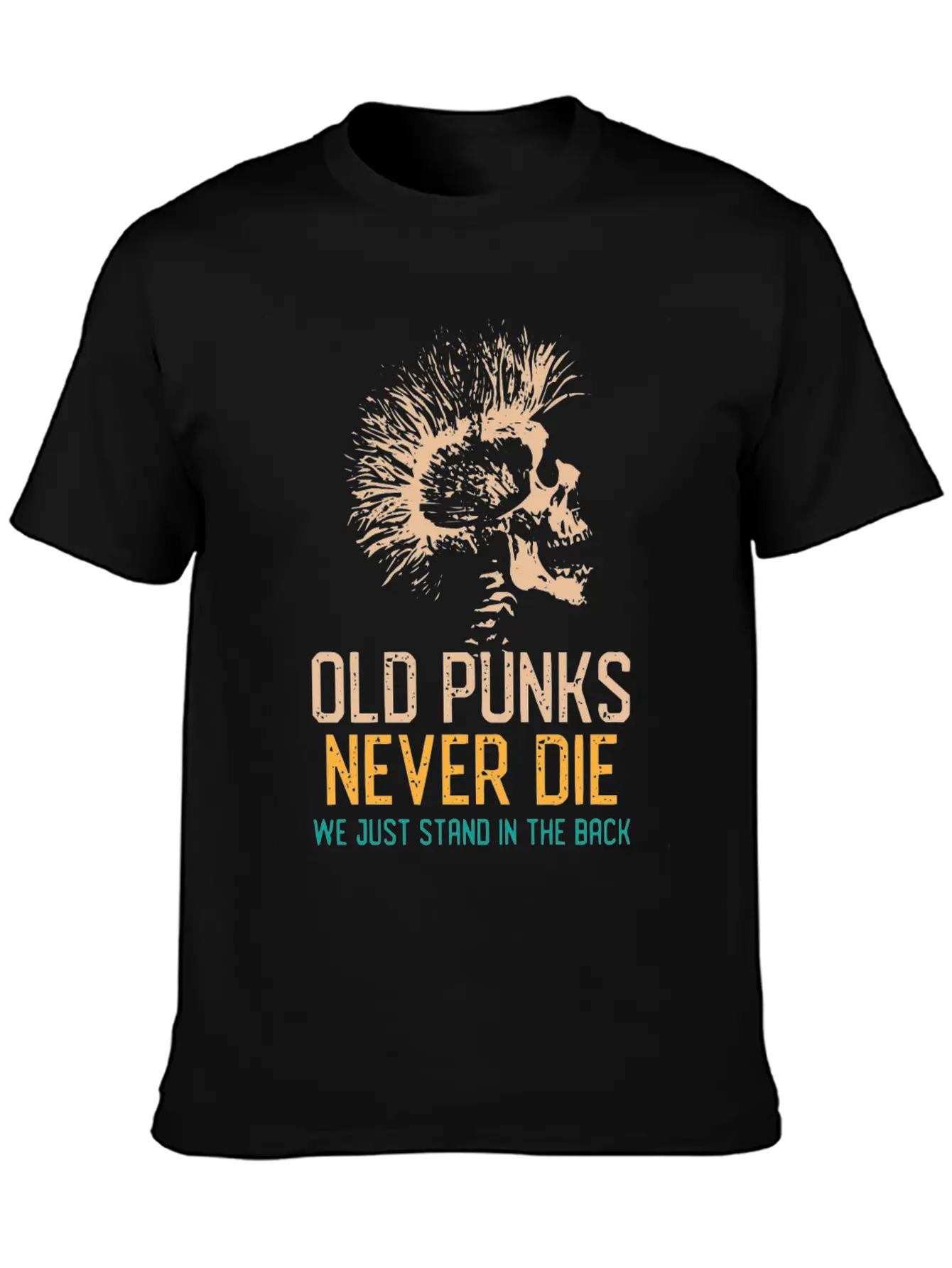 Old Punks Never Die, Punk Music Unisex Short Sleeve Soft Cotton T-Shirt – Casual Everyday Wear