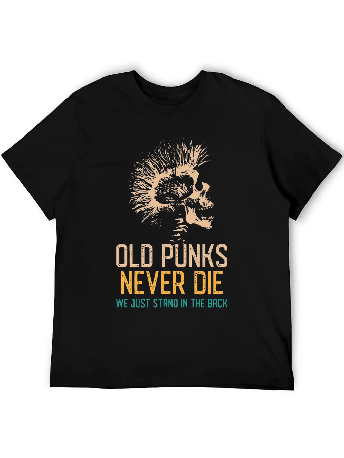 Old Punks Never Die, Punk Music Unisex Short Sleeve Soft Cotton T-Shirt – Casual Everyday Wear