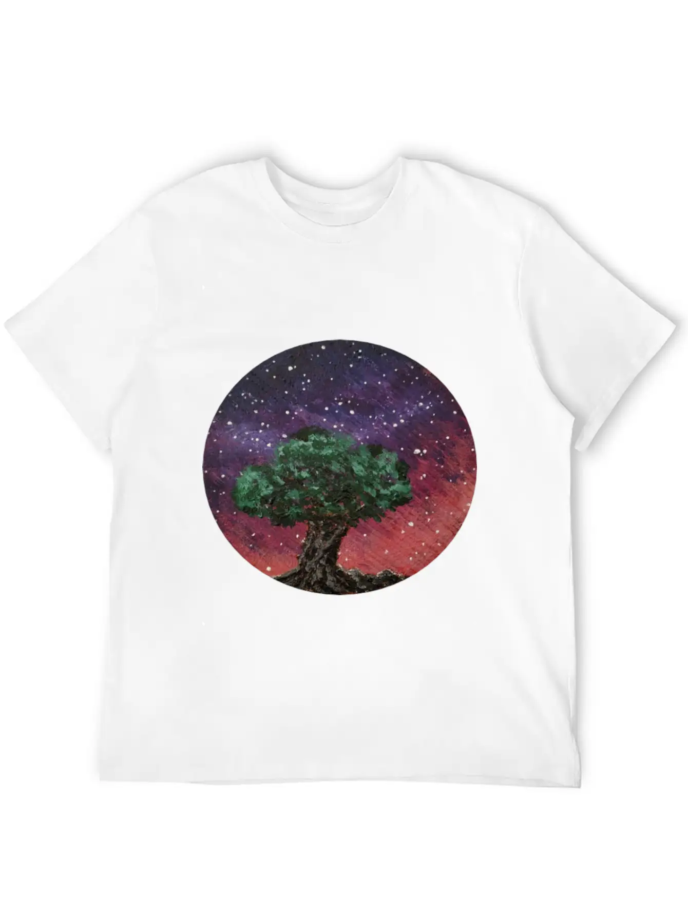 Olive Tree Under The Nightsky Stylish Everyday T-Shirt – Unisex Basic Cotton Tee