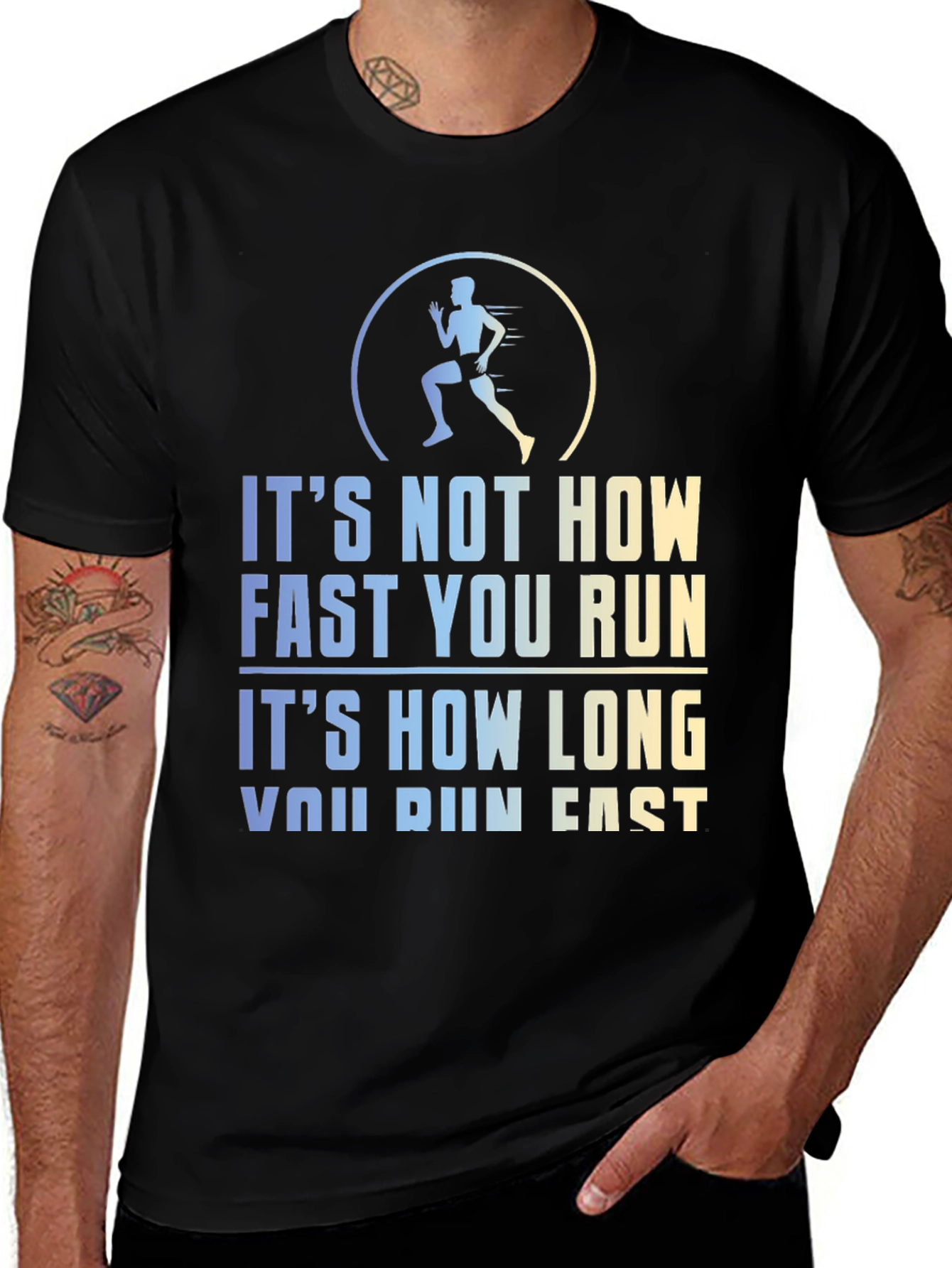 Runners Motivation Graphic Tee - Run Long Not Fast