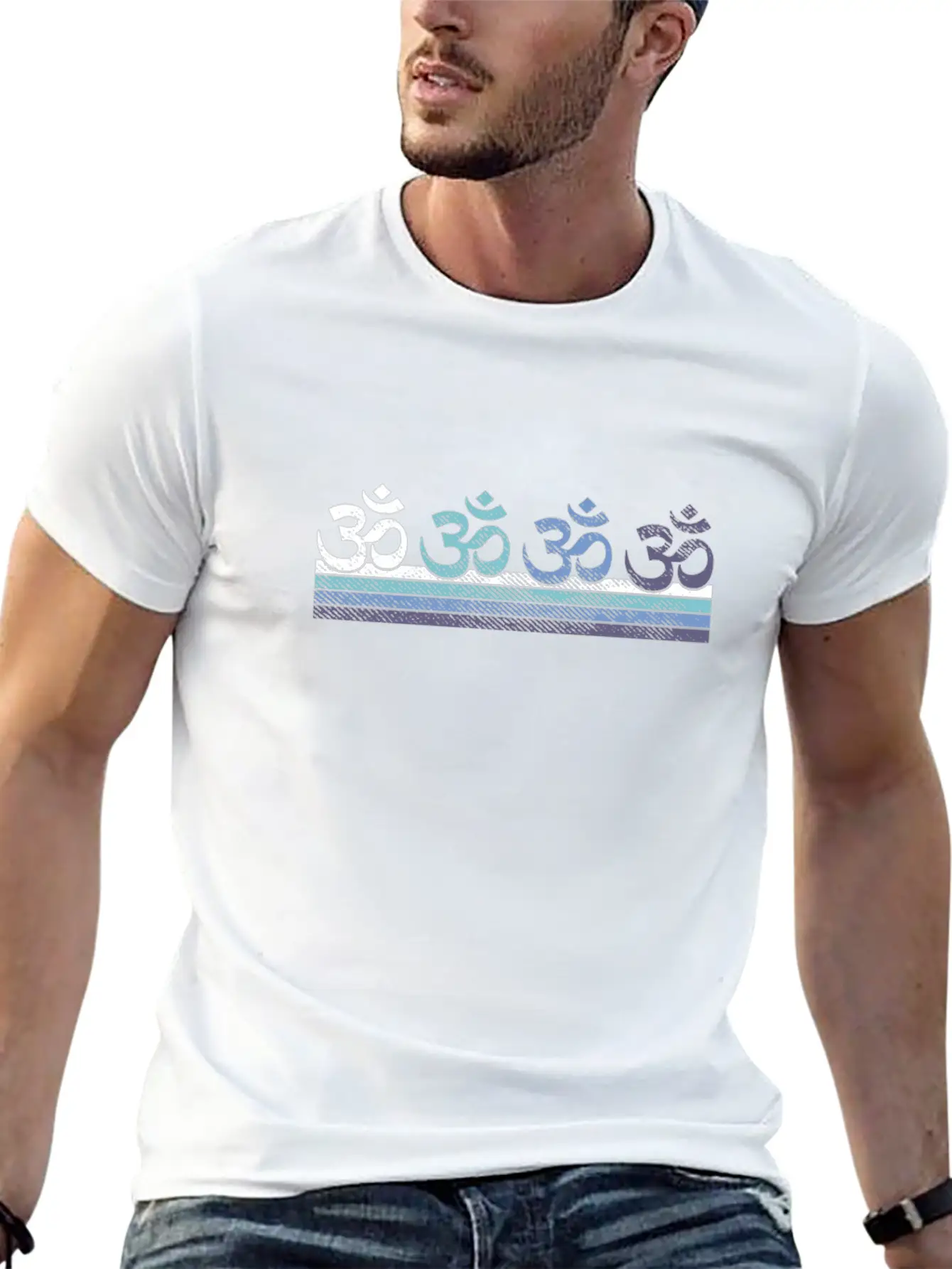 Om Symbol Gradient Stylish Everyday T-Shirt – Unisex Basic Cotton Tee