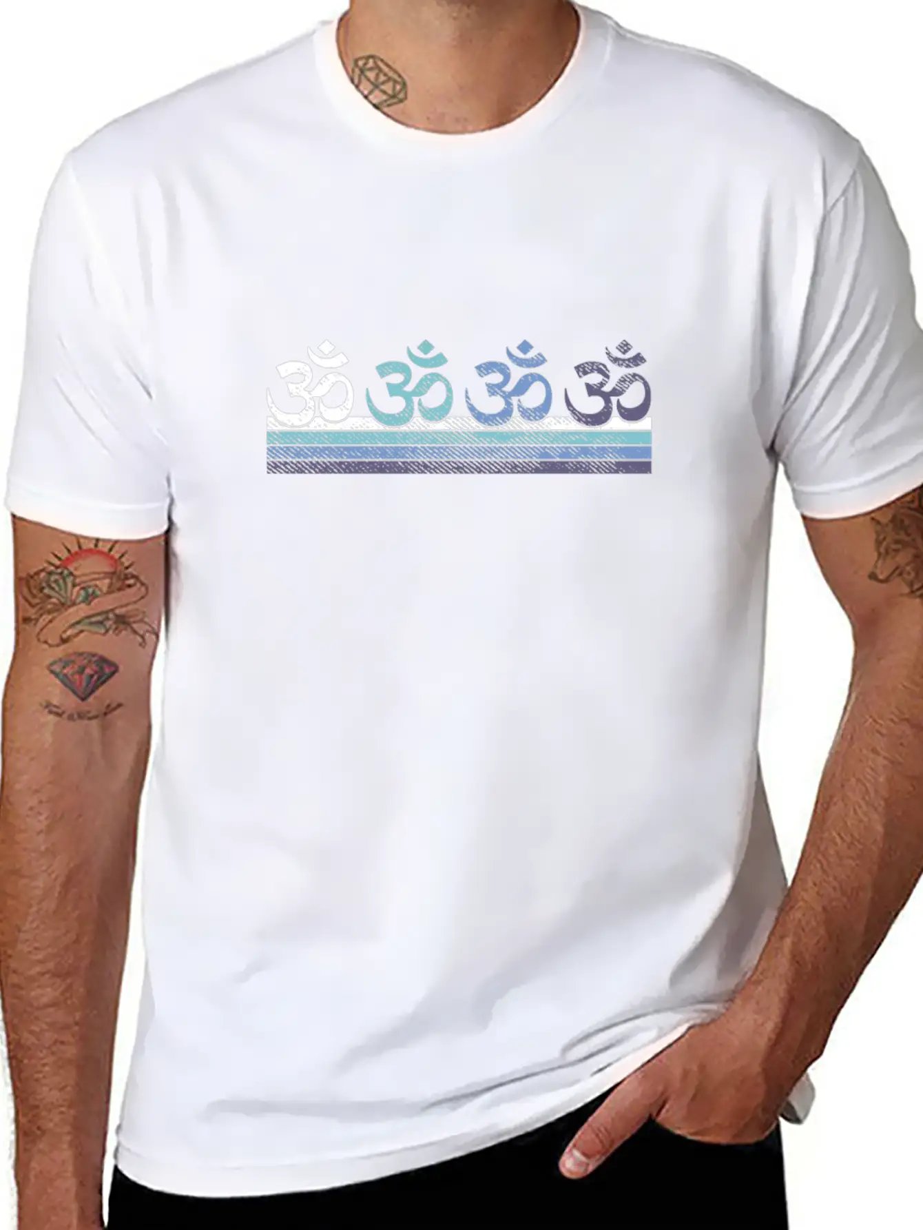 Om Symbol Gradient Stylish Everyday T-Shirt – Unisex Basic Cotton Tee