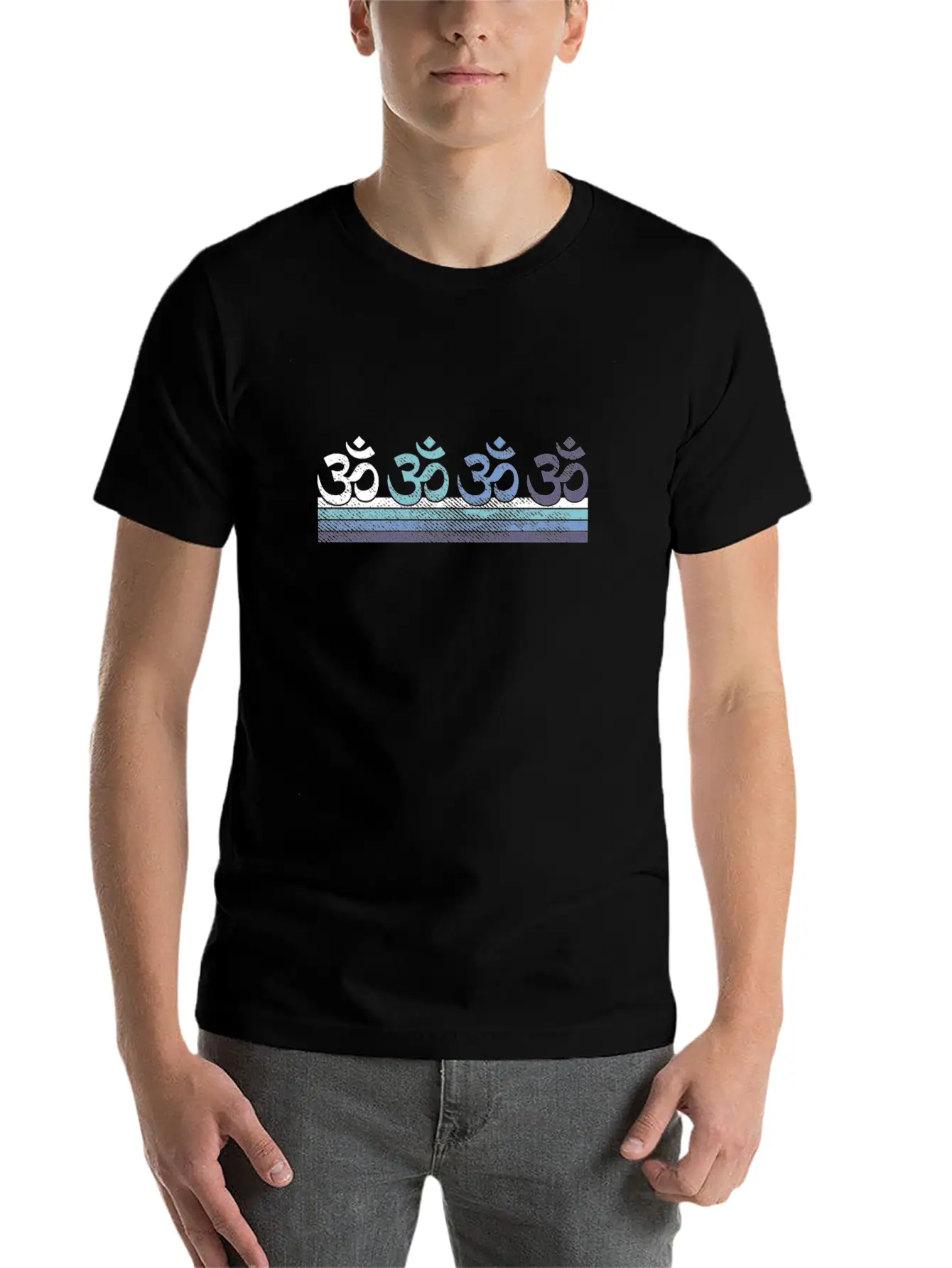 Om Symbol Gradient Stylish Everyday T-Shirt – Unisex Basic Cotton Tee