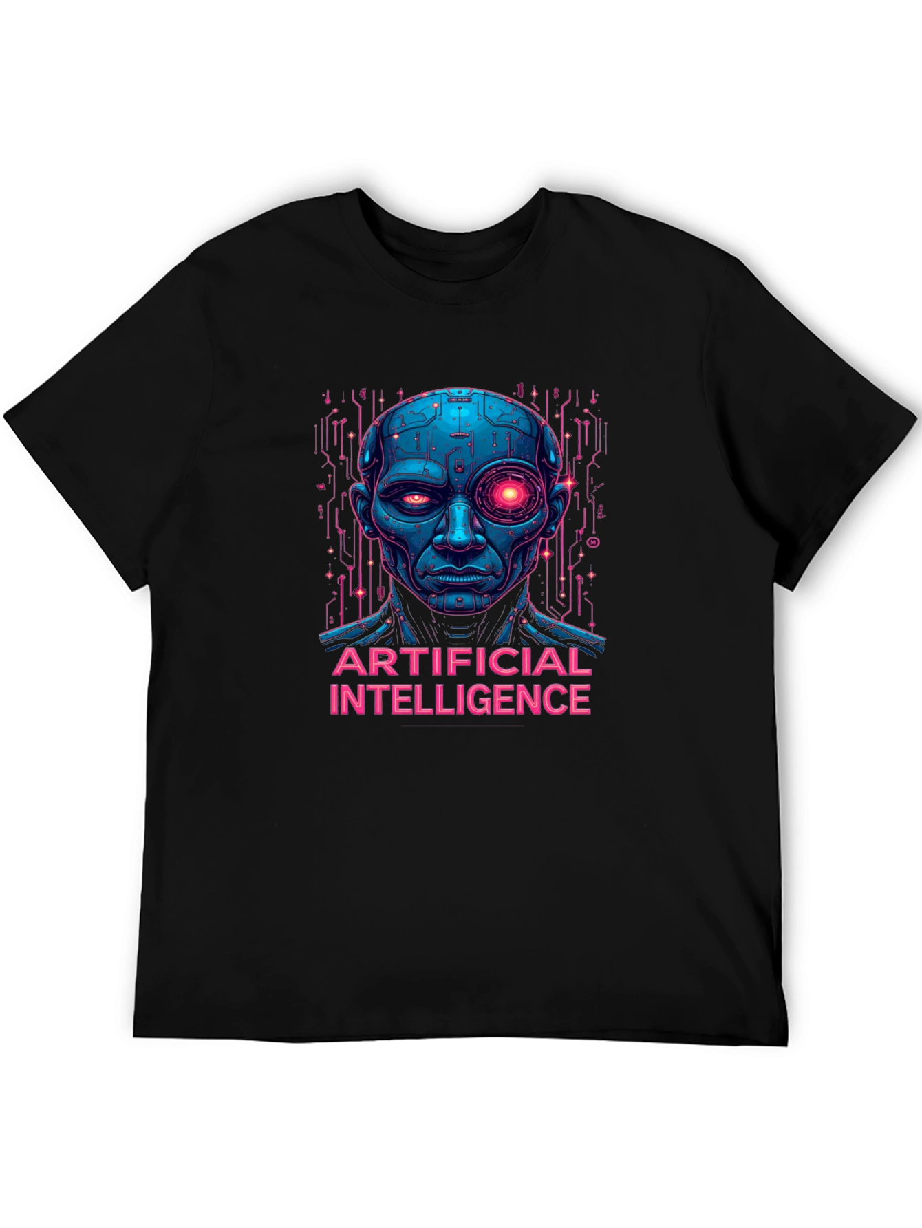 AI Robot Head T-Shirt - Unique Graphic Tee