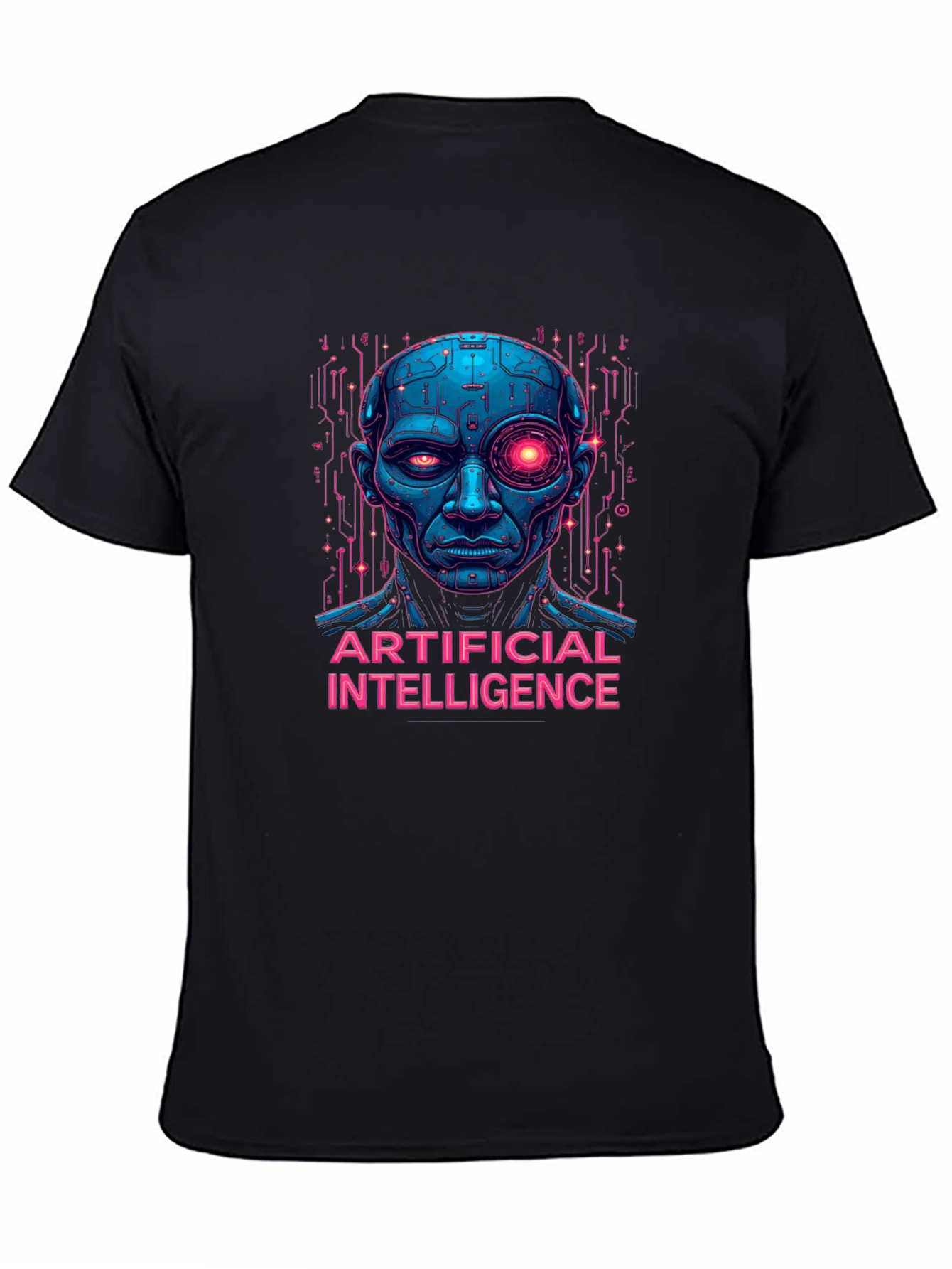 AI Robot Head T-Shirt - Unique Graphic Tee