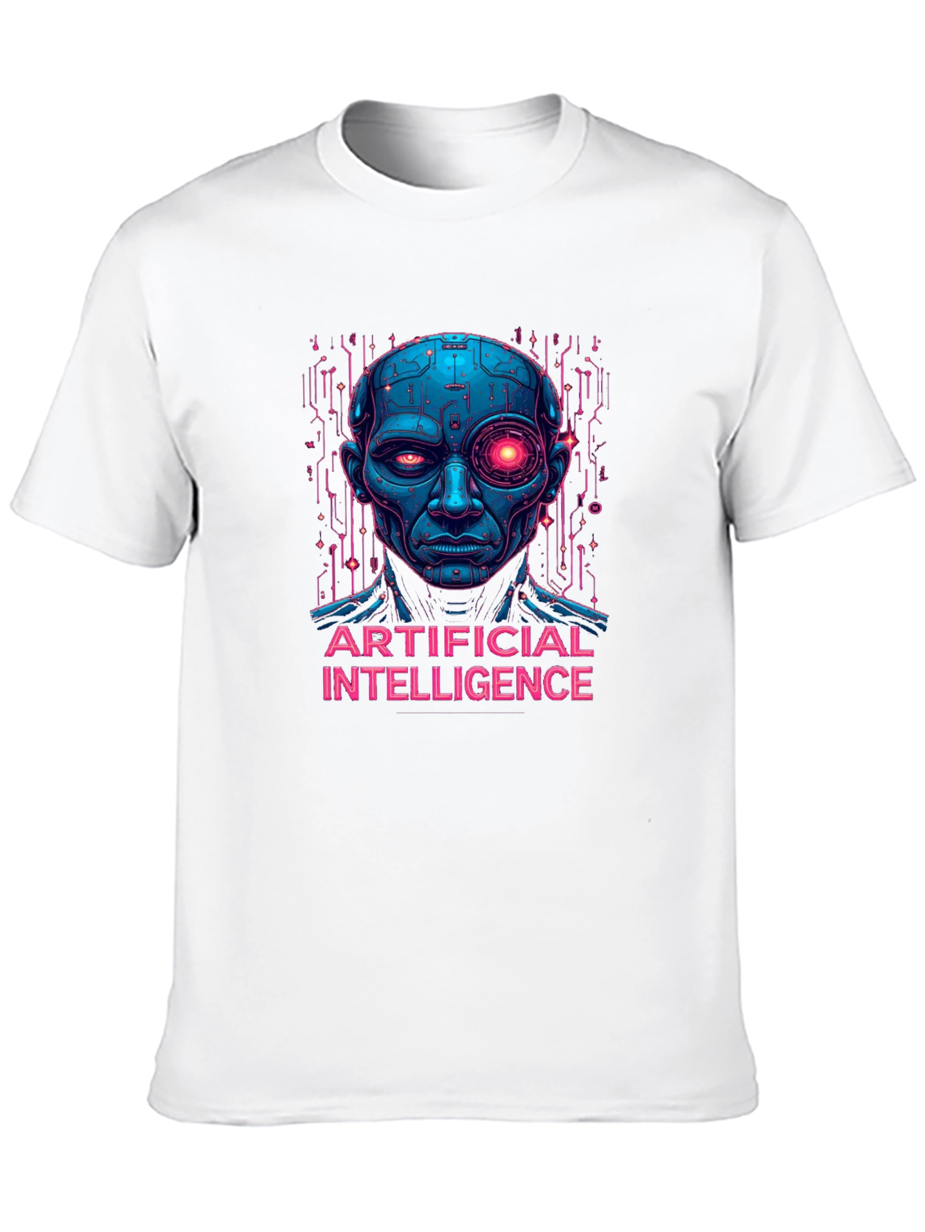 AI Robot Head T-Shirt - Unique Graphic Tee