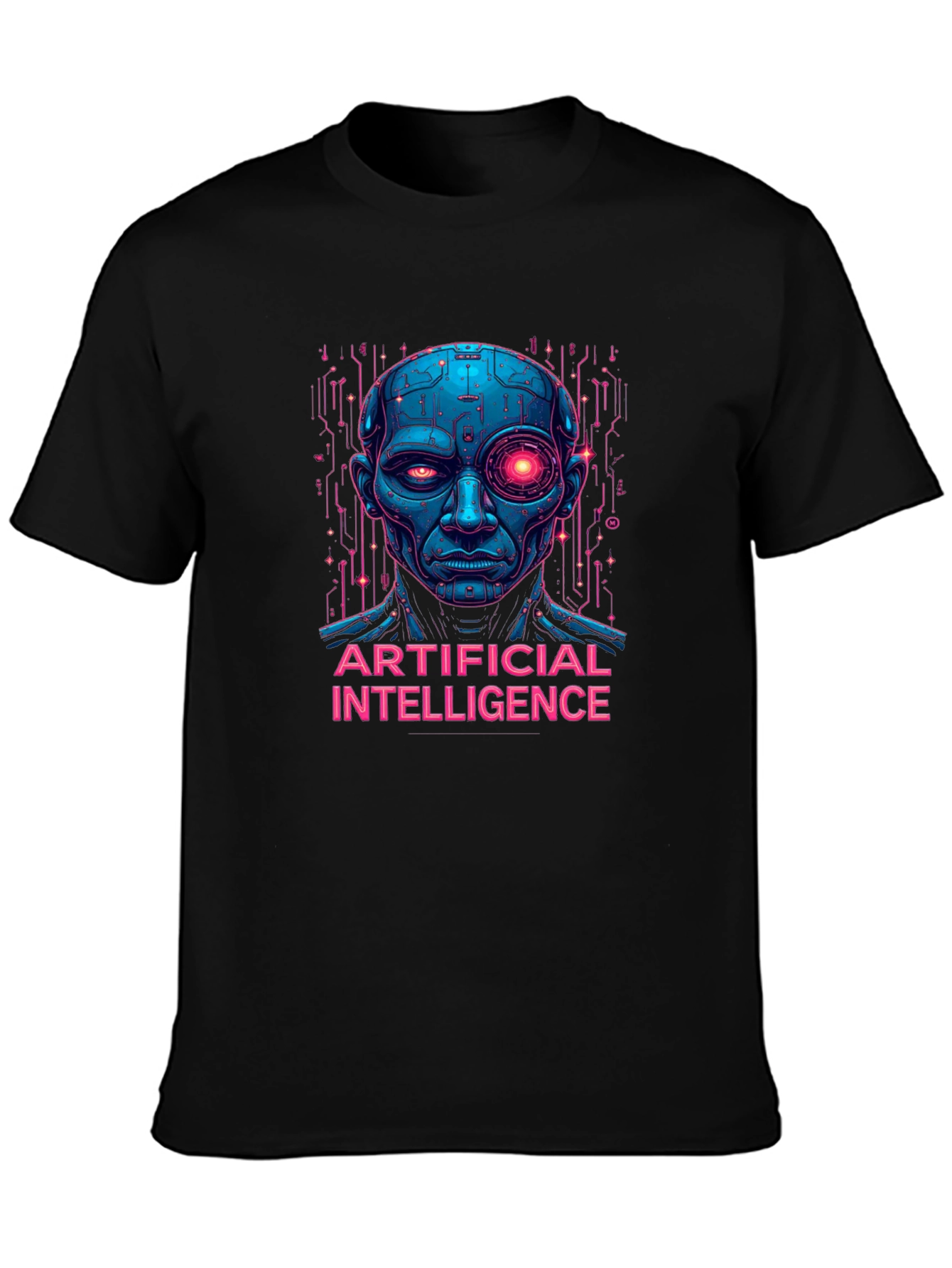 AI Robot Head T-Shirt - Unique Graphic Tee