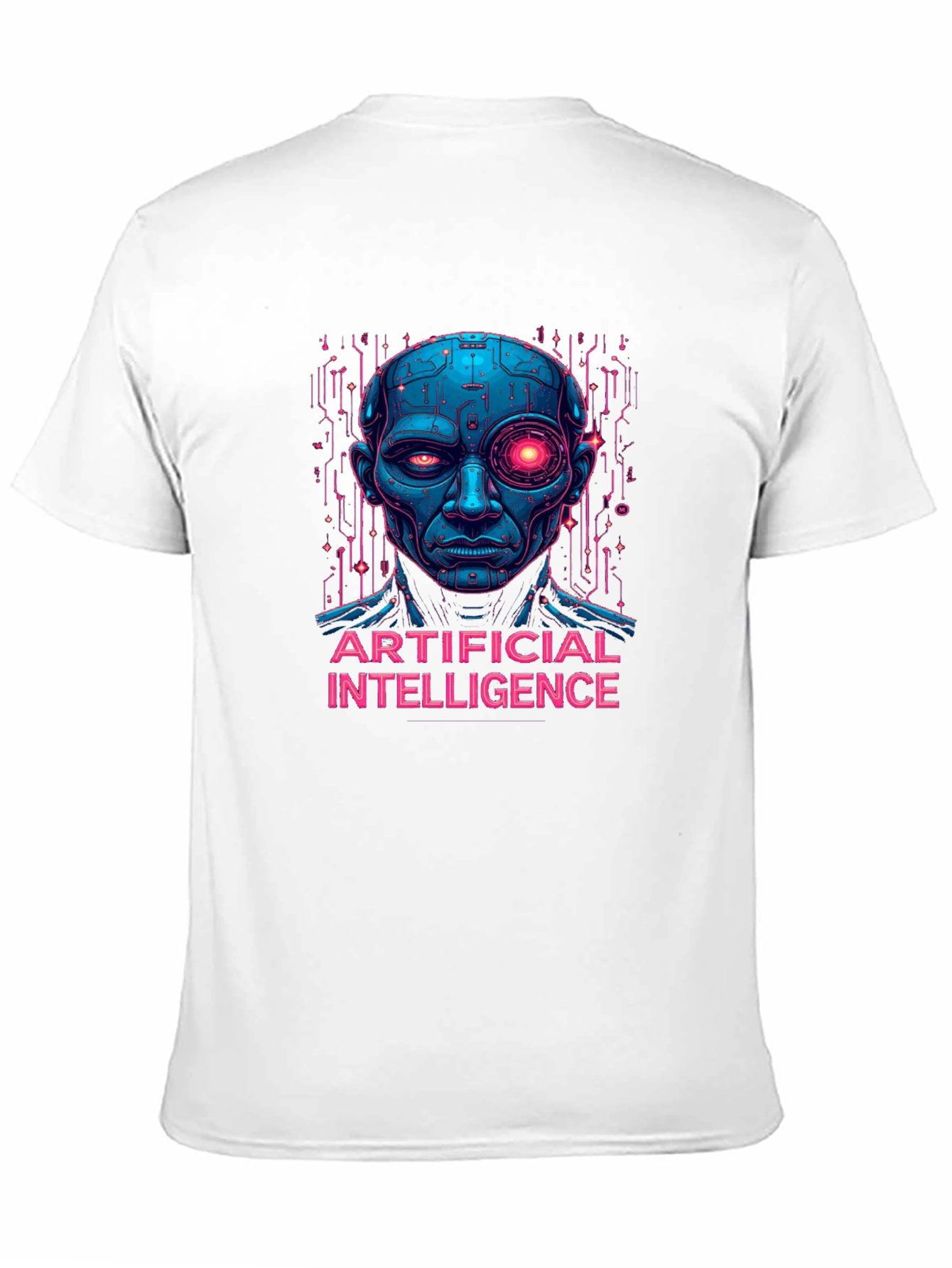 AI Robot Head T-Shirt - Unique Graphic Tee