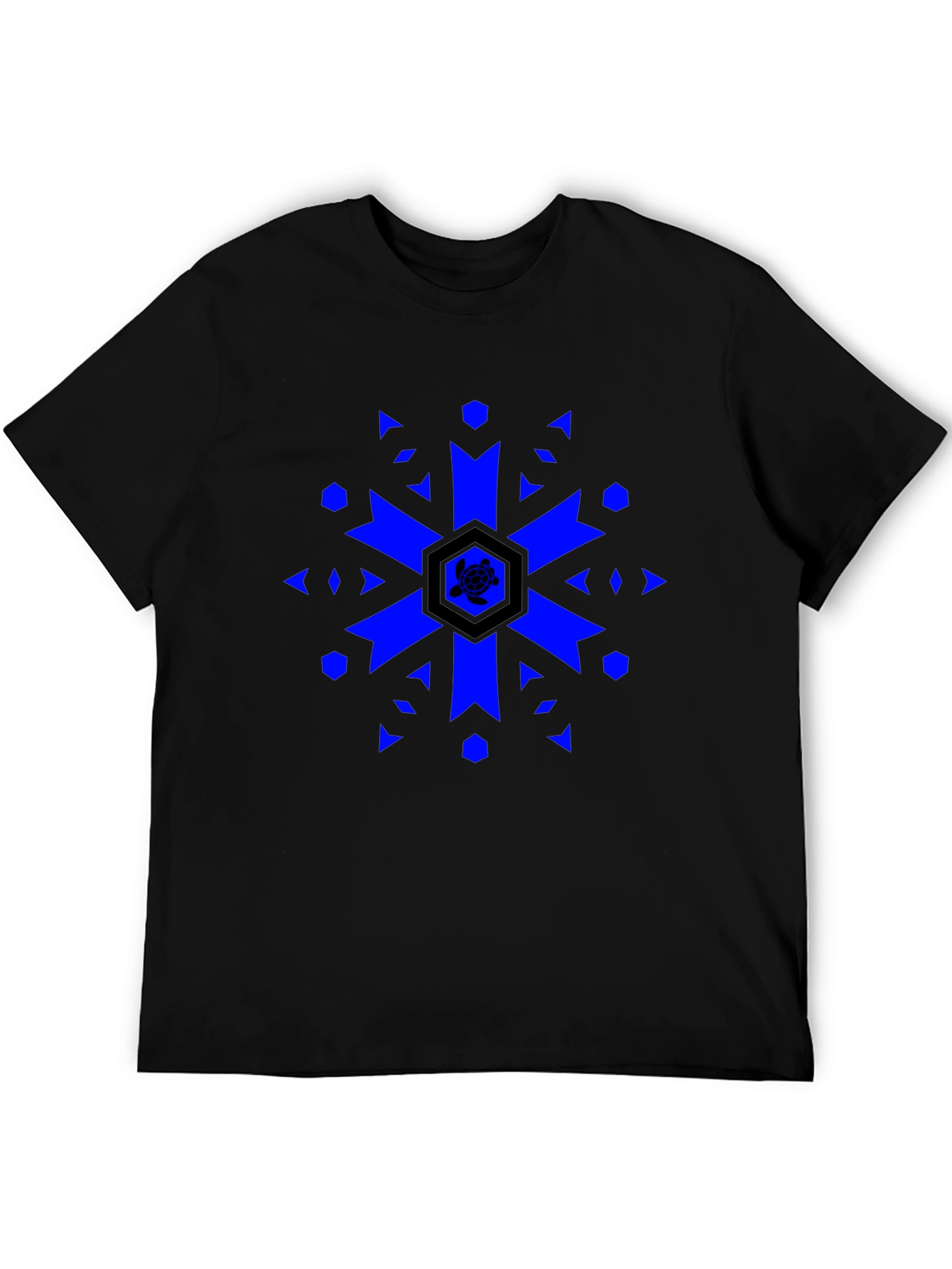 Geometric Turtle Black T-Shirt