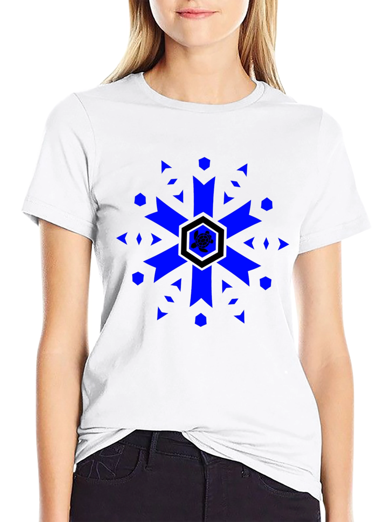 Geometric Turtle Black T-Shirt