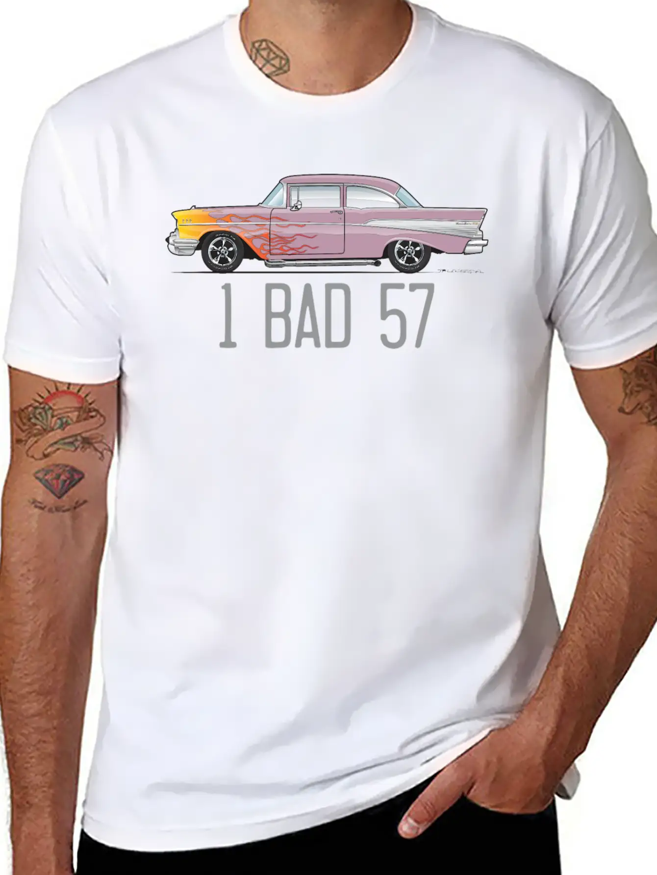One Bad 57 Dusk Pearl Unisex Short Sleeve Soft Cotton T-Shirt – Casual Everyday Wear