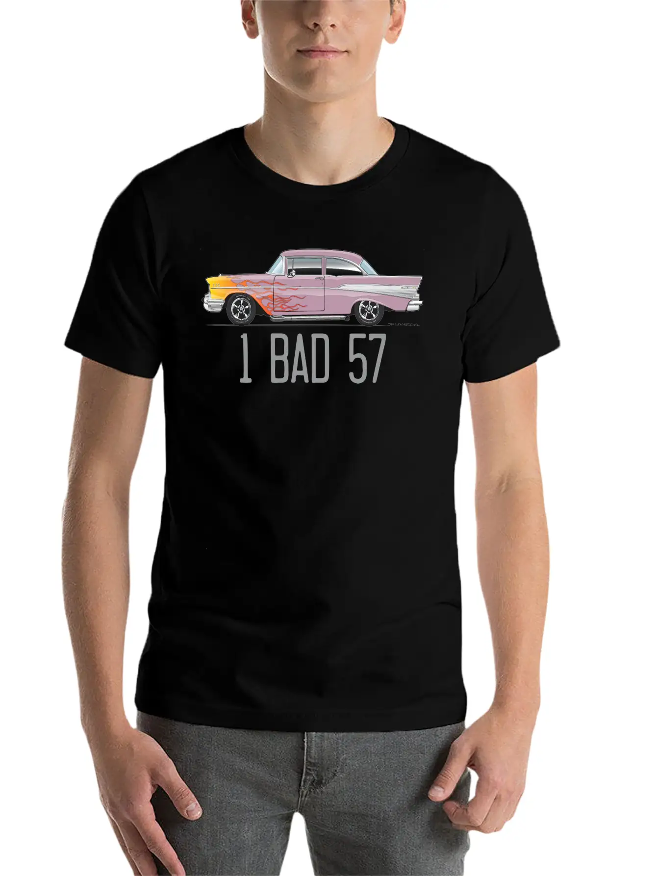 One Bad 57 Dusk Pearl Unisex Short Sleeve Soft Cotton T-Shirt – Casual Everyday Wear