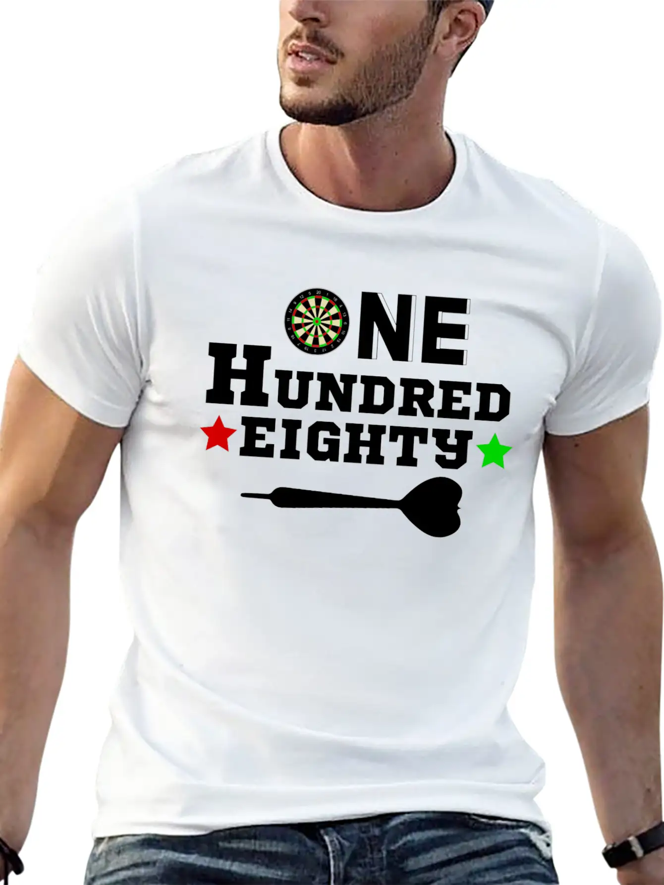 One Hundred Eighty 180 - Geschenk / Sport Unisex Short Sleeve Soft Cotton T-Shirt – Casual Everyday Wear