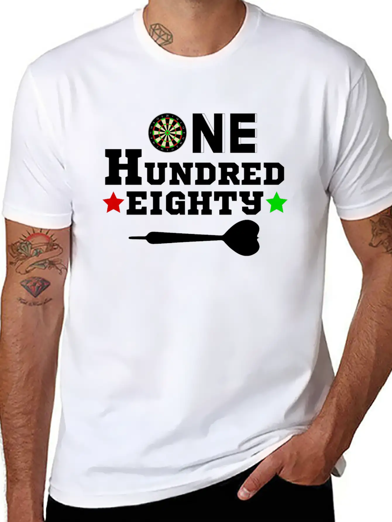 One Hundred Eighty 180 - Geschenk / Sport Unisex Short Sleeve Soft Cotton T-Shirt – Casual Everyday Wear