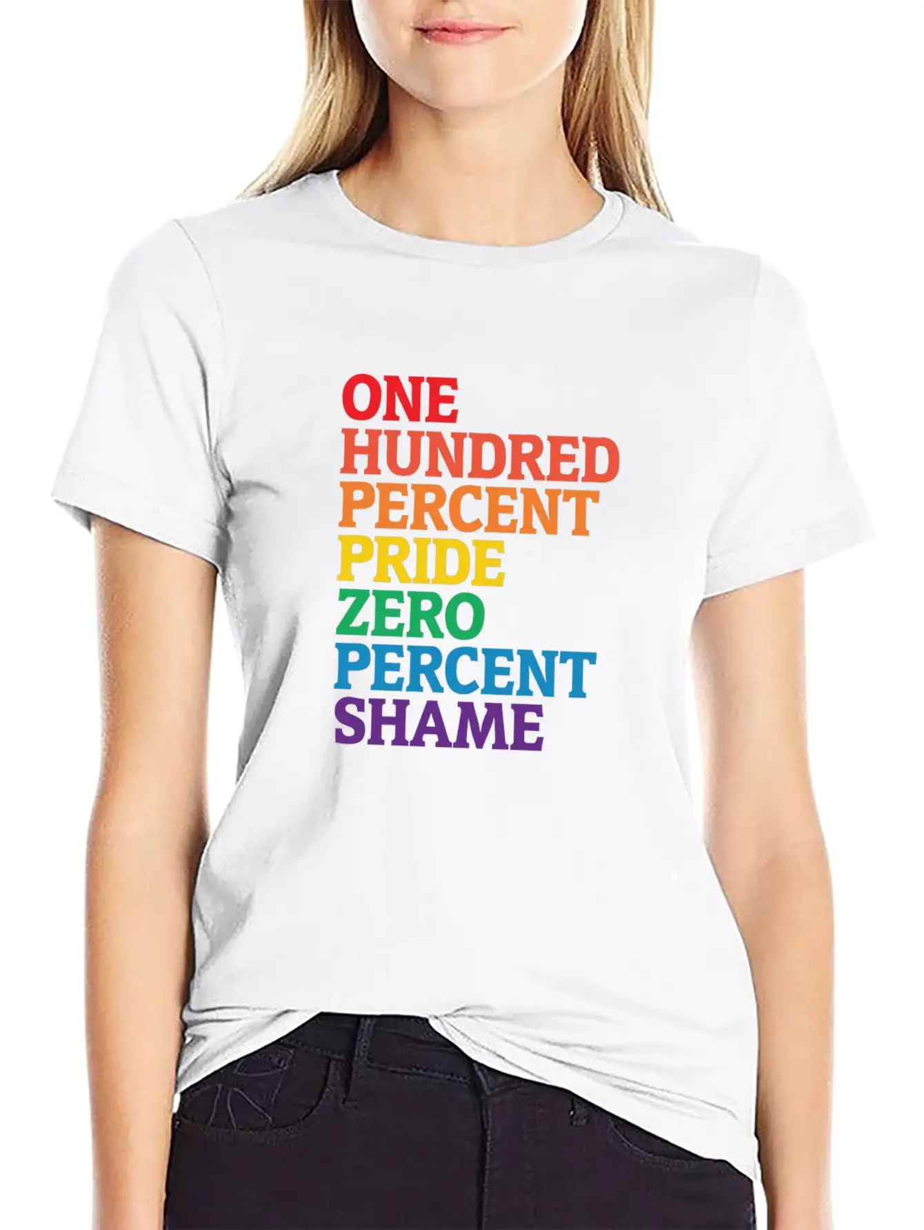 One Hundred Percent Pride Zero Percent Shame Shirt Basic Graphic T-Shirt – Daily Comfort In Soft Cotton