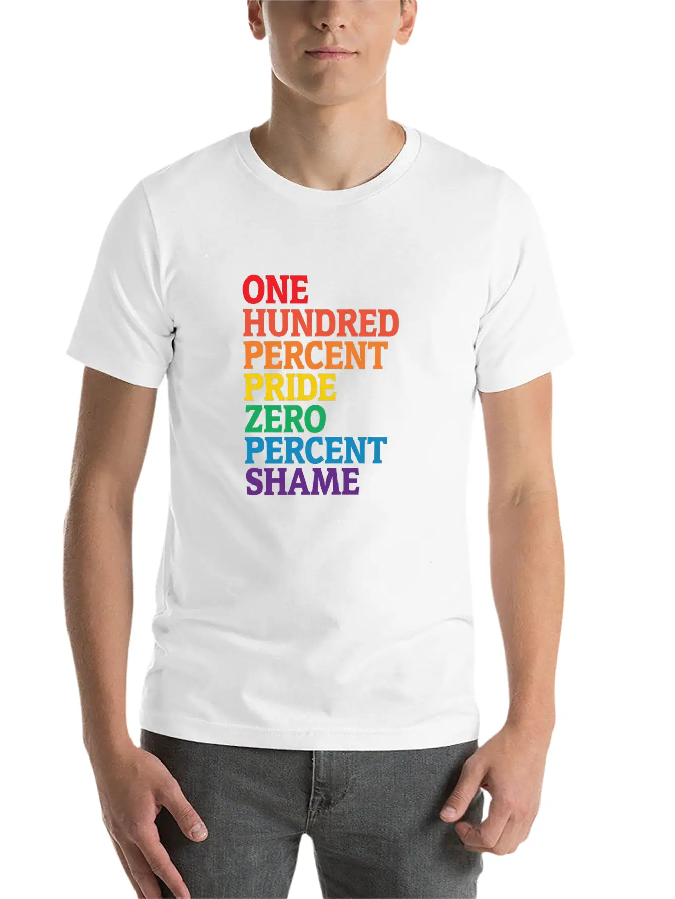 One Hundred Percent Pride Zero Percent Shame Shirt Basic Graphic T-Shirt – Daily Comfort In Soft Cotton