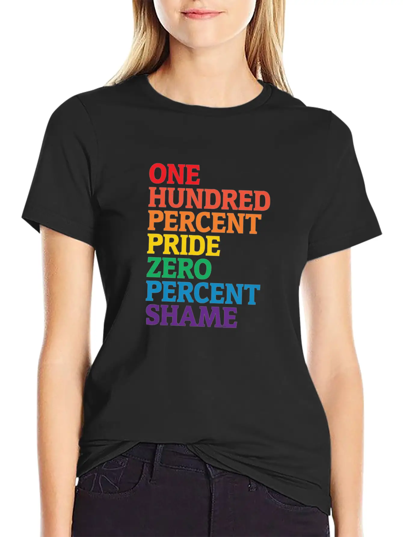 One Hundred Percent Pride Zero Percent Shame Shirt Basic Graphic T-Shirt – Daily Comfort In Soft Cotton