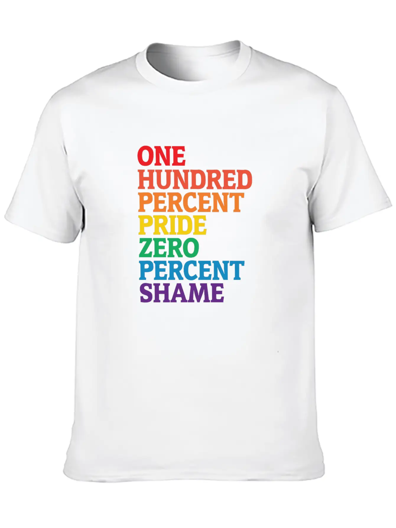 One Hundred Percent Pride Zero Percent Shame Shirt Basic Graphic T-Shirt – Daily Comfort In Soft Cotton