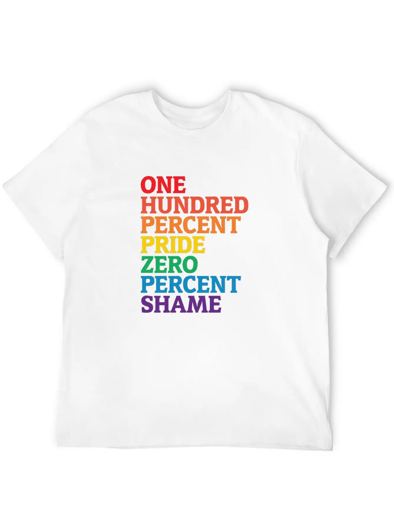 One Hundred Percent Pride Zero Percent Shame Shirt Basic Graphic T-Shirt – Daily Comfort In Soft Cotton