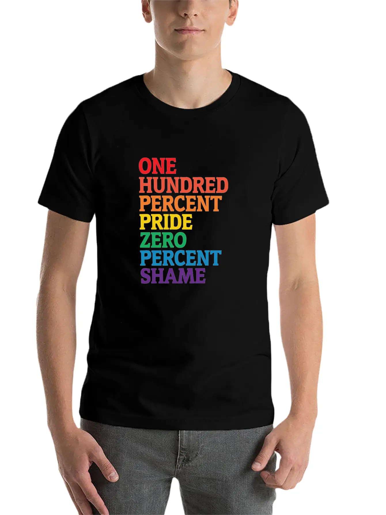 One Hundred Percent Pride Zero Percent Shame Shirt Basic Graphic T-Shirt – Daily Comfort In Soft Cotton