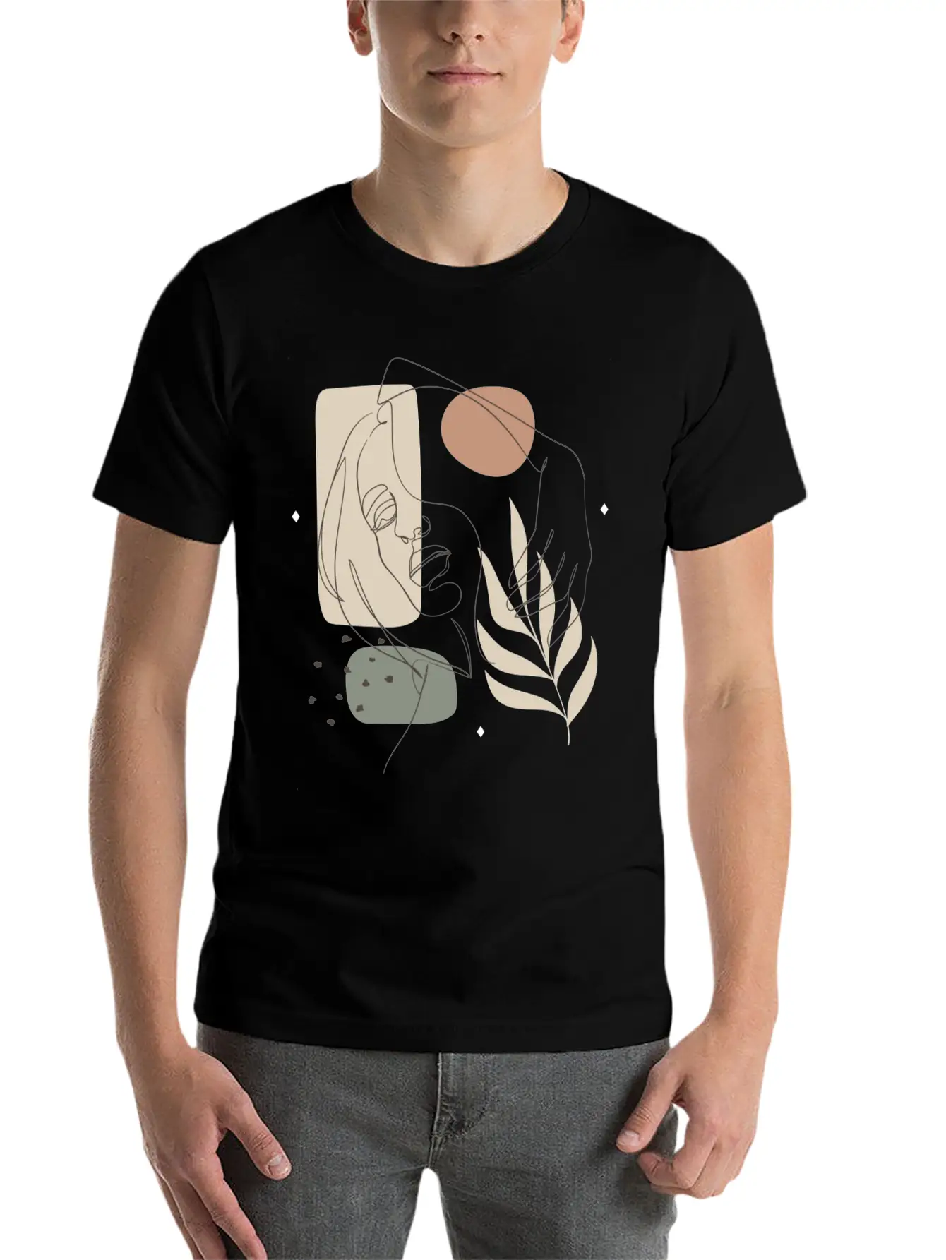 One Line Art, One Line, Line Art, Line Drawing Essential Unisex Summer Tee – Soft Cotton Casual Fit