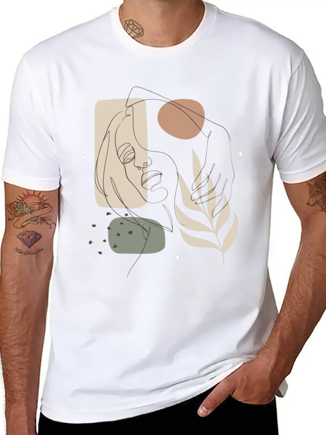 One Line Art, One Line, Line Art, Line Drawing Essential Unisex Summer Tee – Soft Cotton Casual Fit