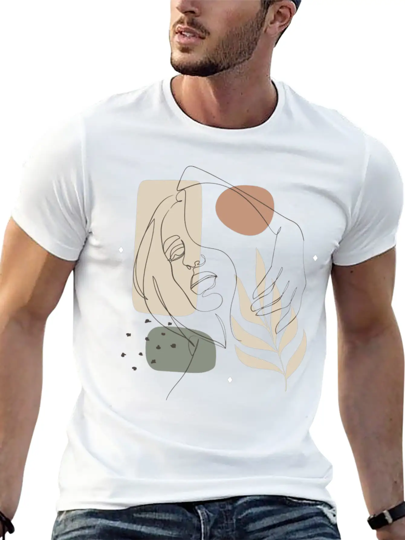 One Line Art, One Line, Line Art, Line Drawing Essential Unisex Summer Tee – Soft Cotton Casual Fit