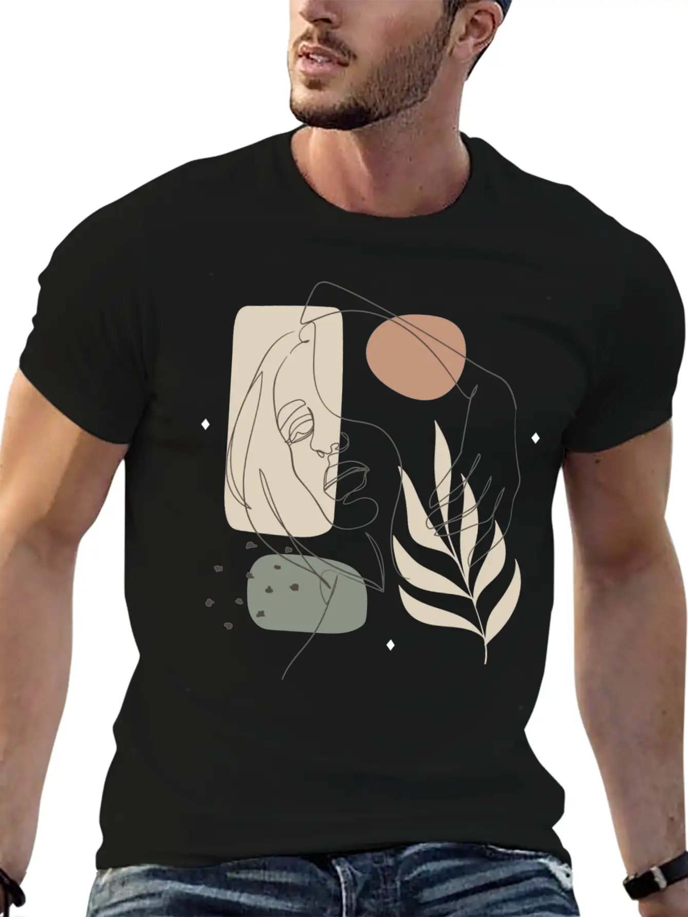 One Line Art, One Line, Line Art, Line Drawing Essential Unisex Summer Tee – Soft Cotton Casual Fit