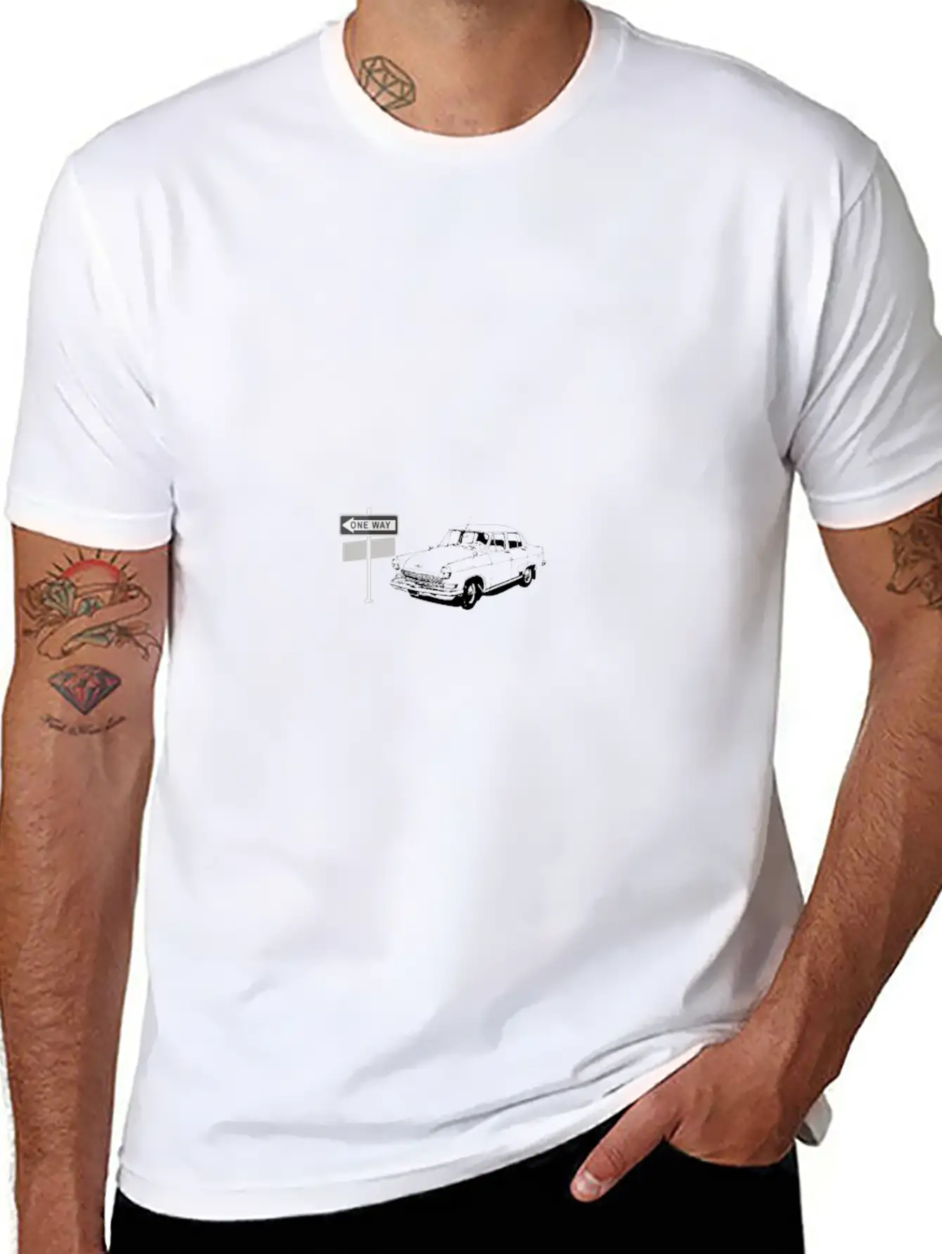 One Way With The Car Basic Graphic T-Shirt – Daily Comfort In Soft Cotton